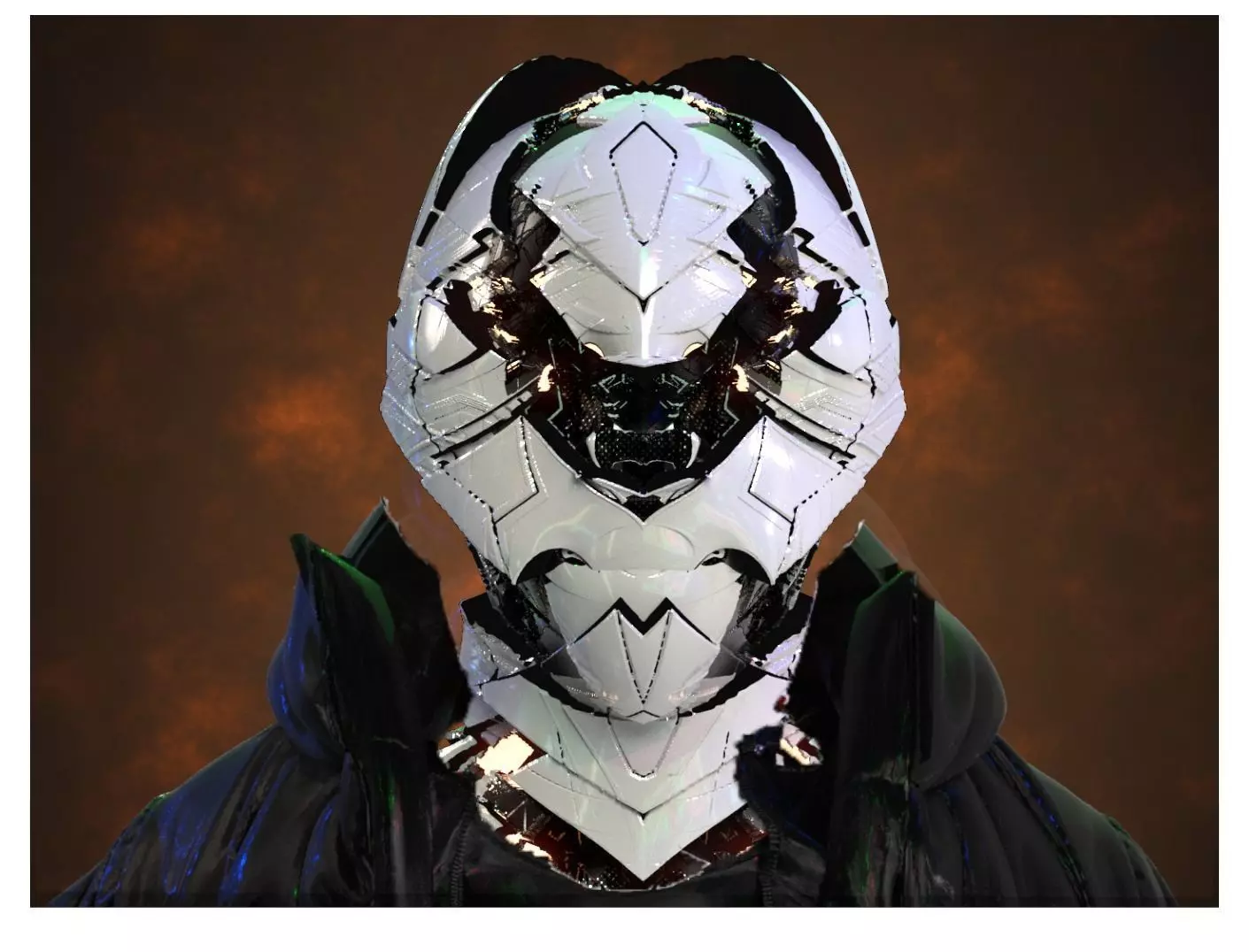 Sci-Fi Helmet Space Astronaut Character Robot 02 3D model_0