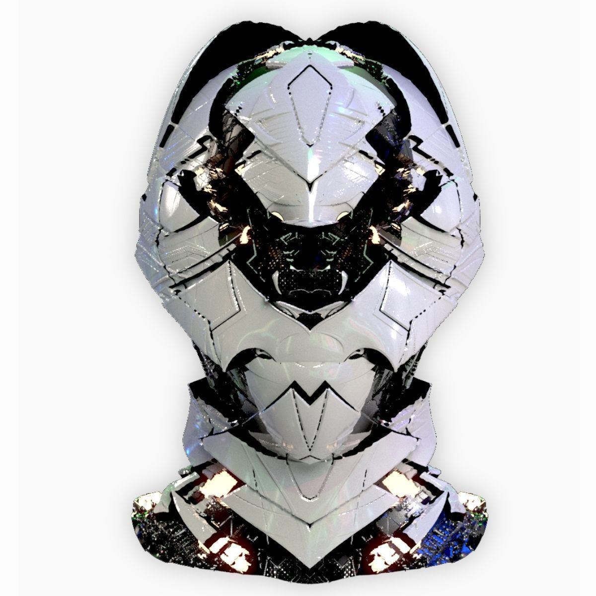 Sci-Fi Helmet Space Astronaut Character Robot 02 3D model_6