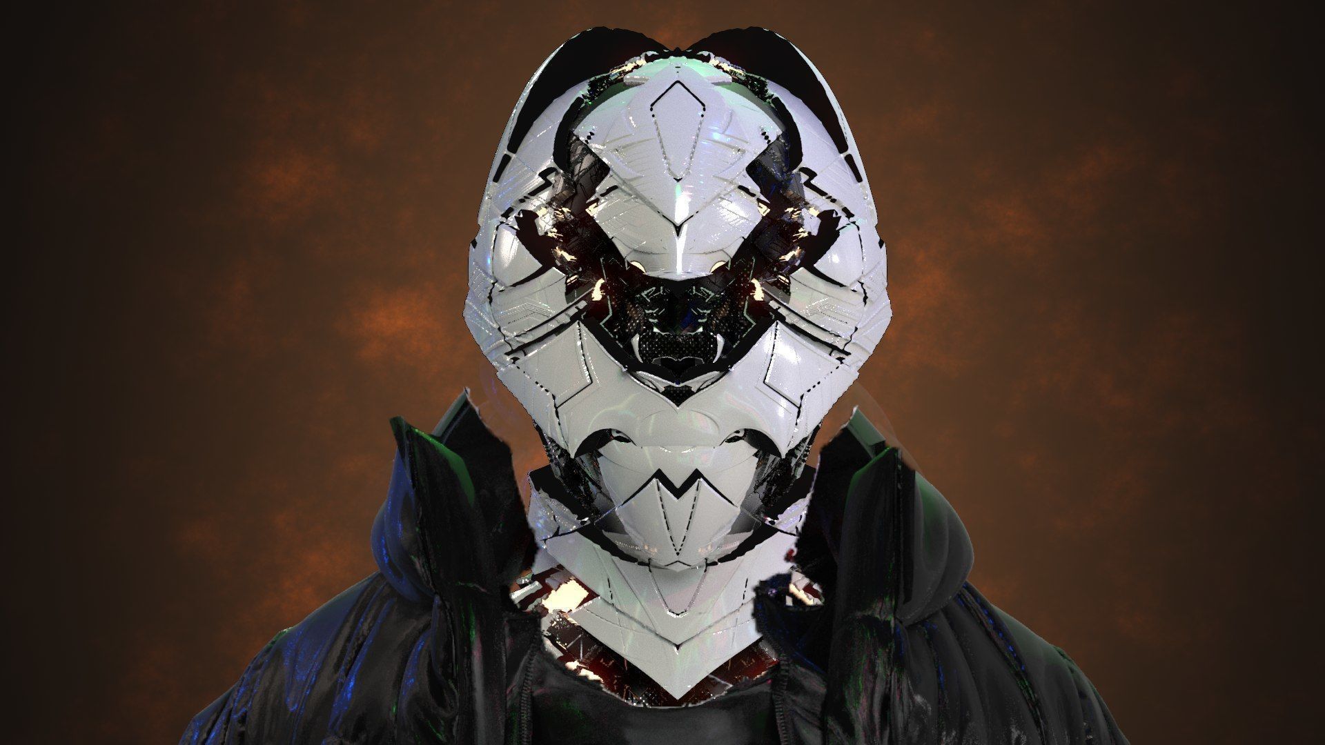 Sci-Fi Helmet Space Astronaut Character Robot 02 3D model_1