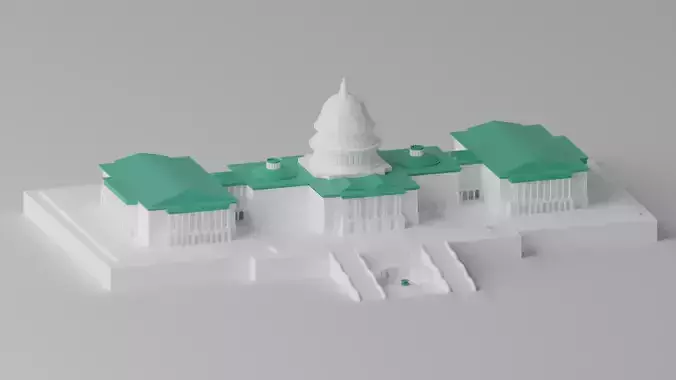 Cartoon United States Capitol Building