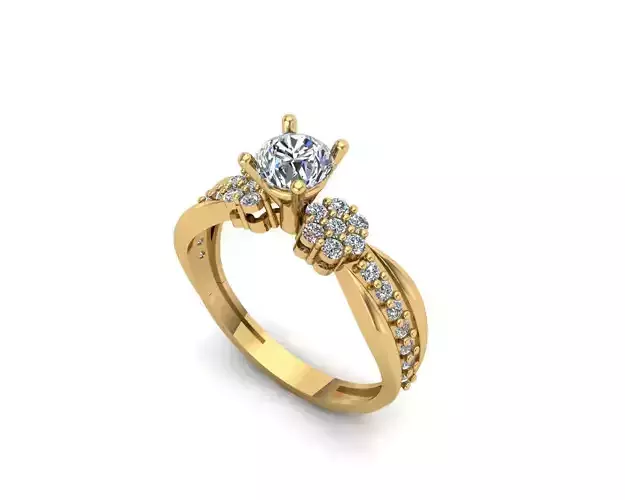 Solitaire ring Free 3D print model