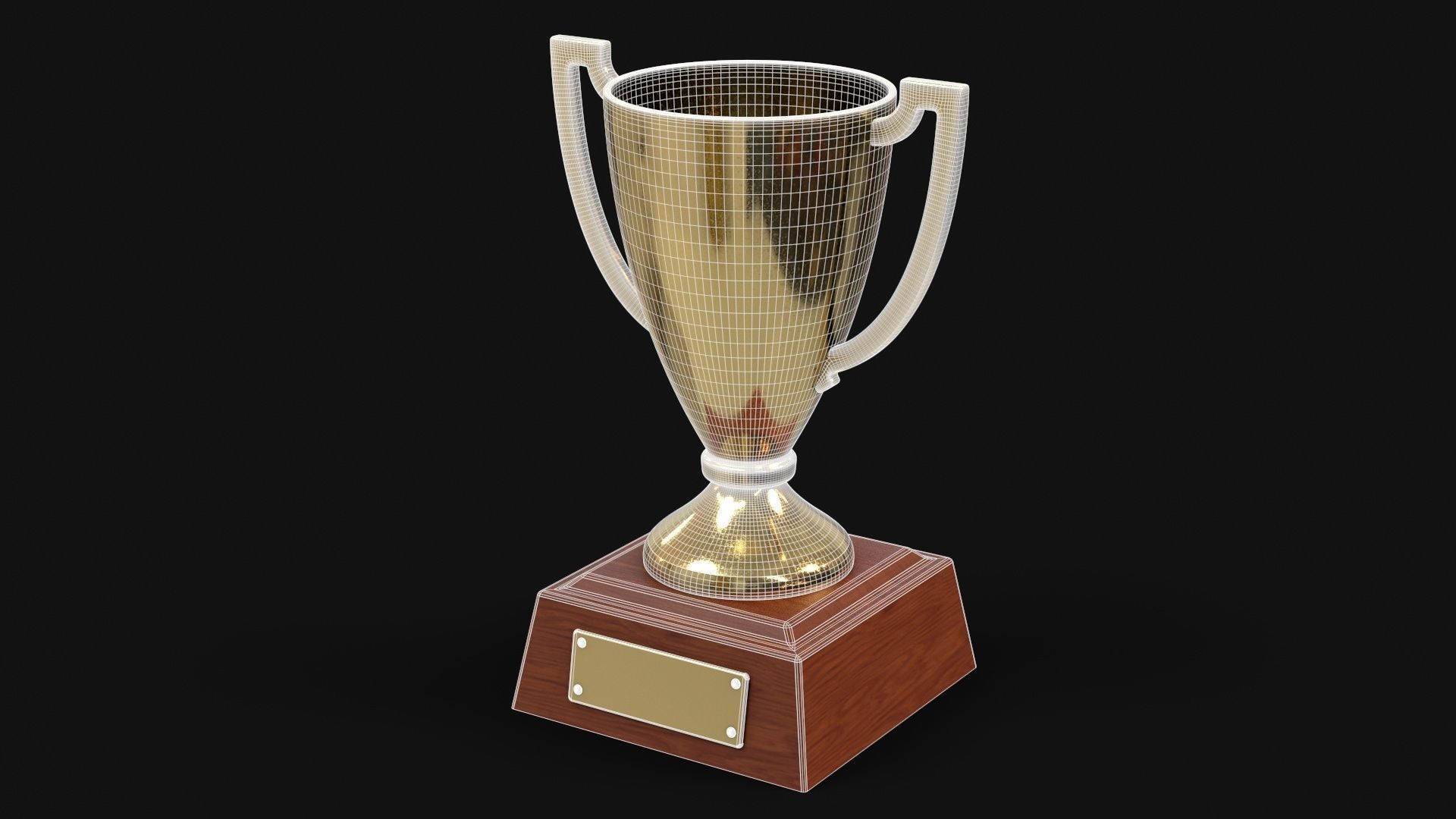 Gold Trophy 2 Low-poly 3D model_17