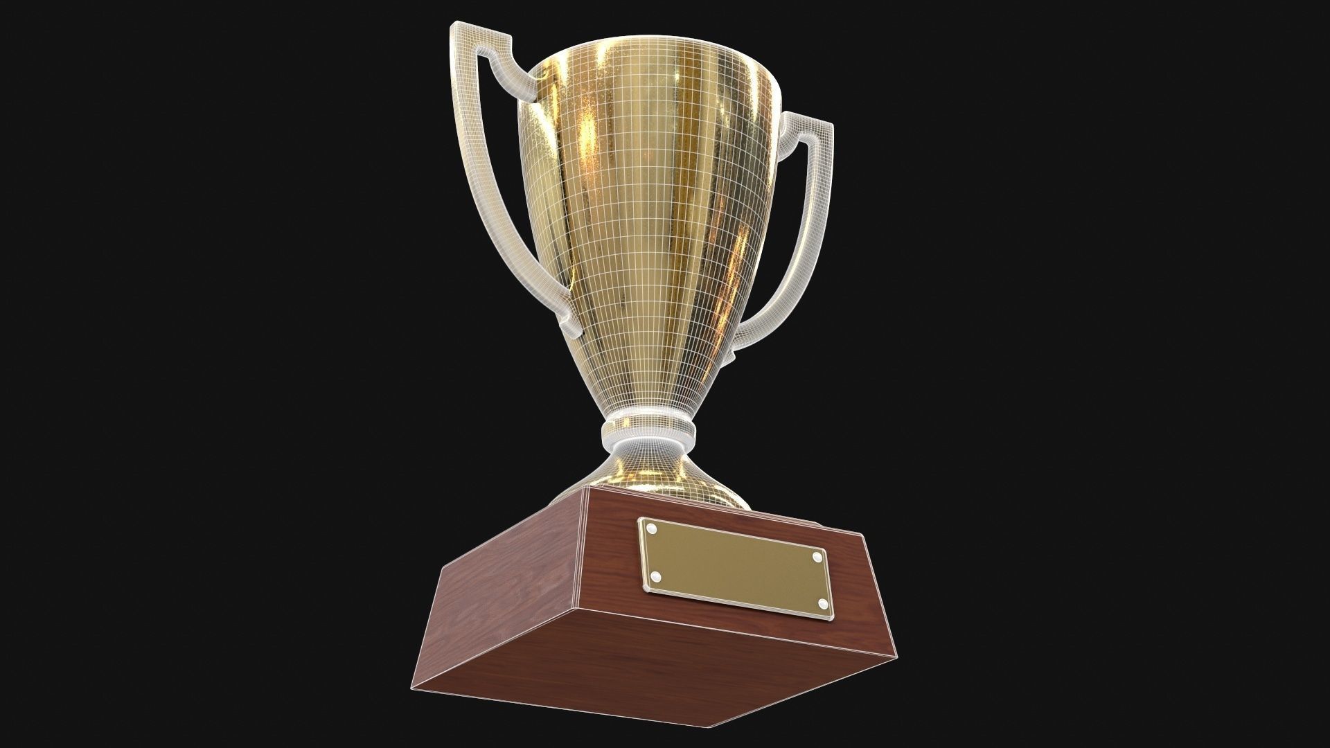 Gold Trophy 2 Low-poly 3D model_16