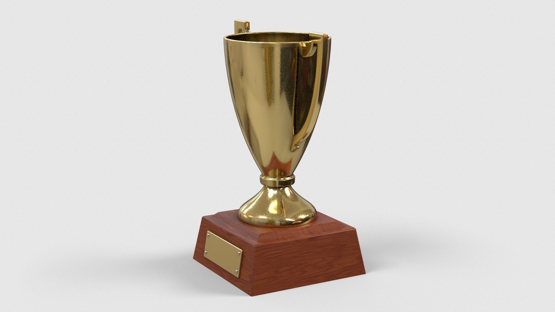 Gold Trophy 2 Low-poly 3D model_2