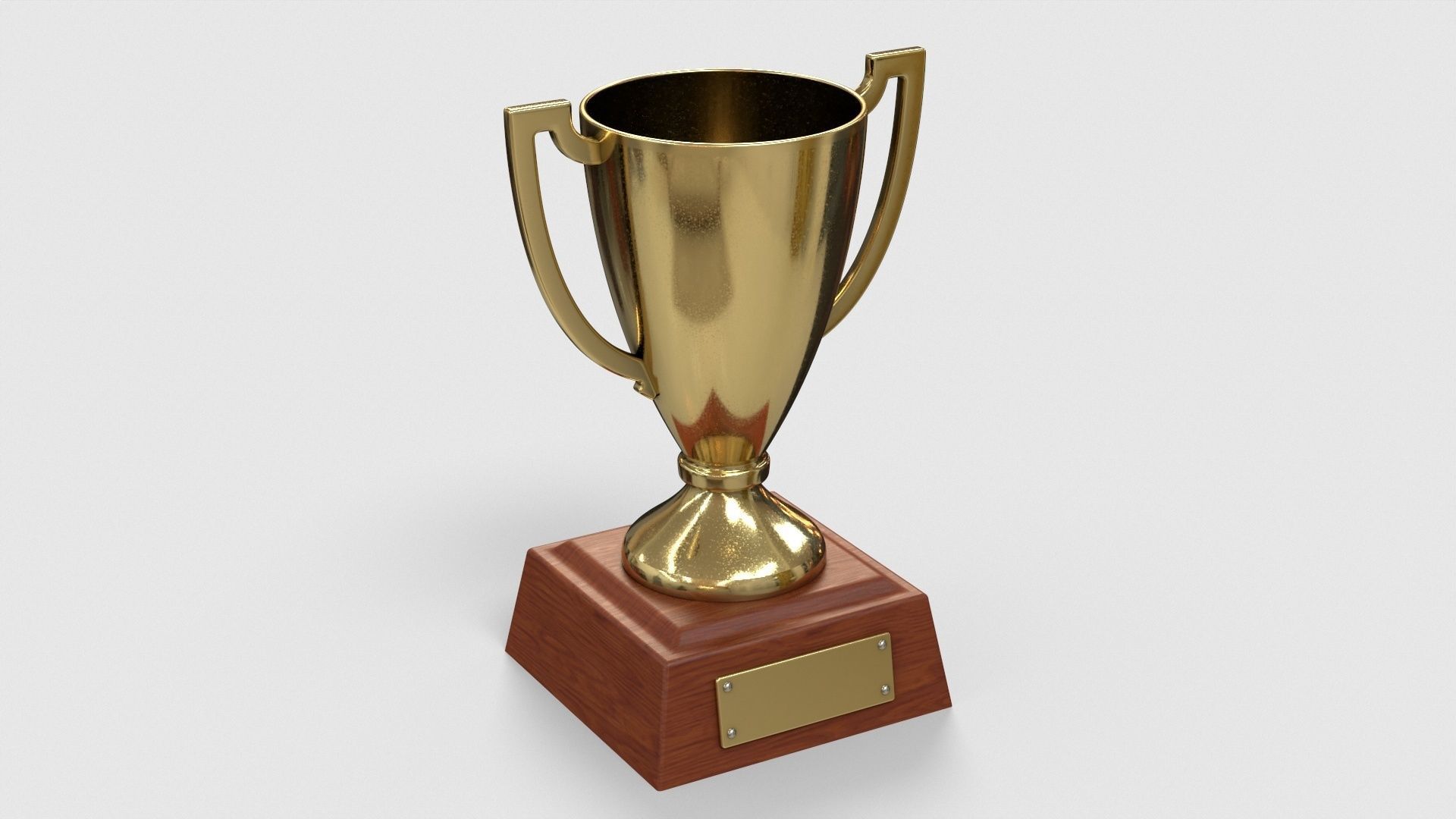 Gold Trophy 2 Low-poly 3D model_3