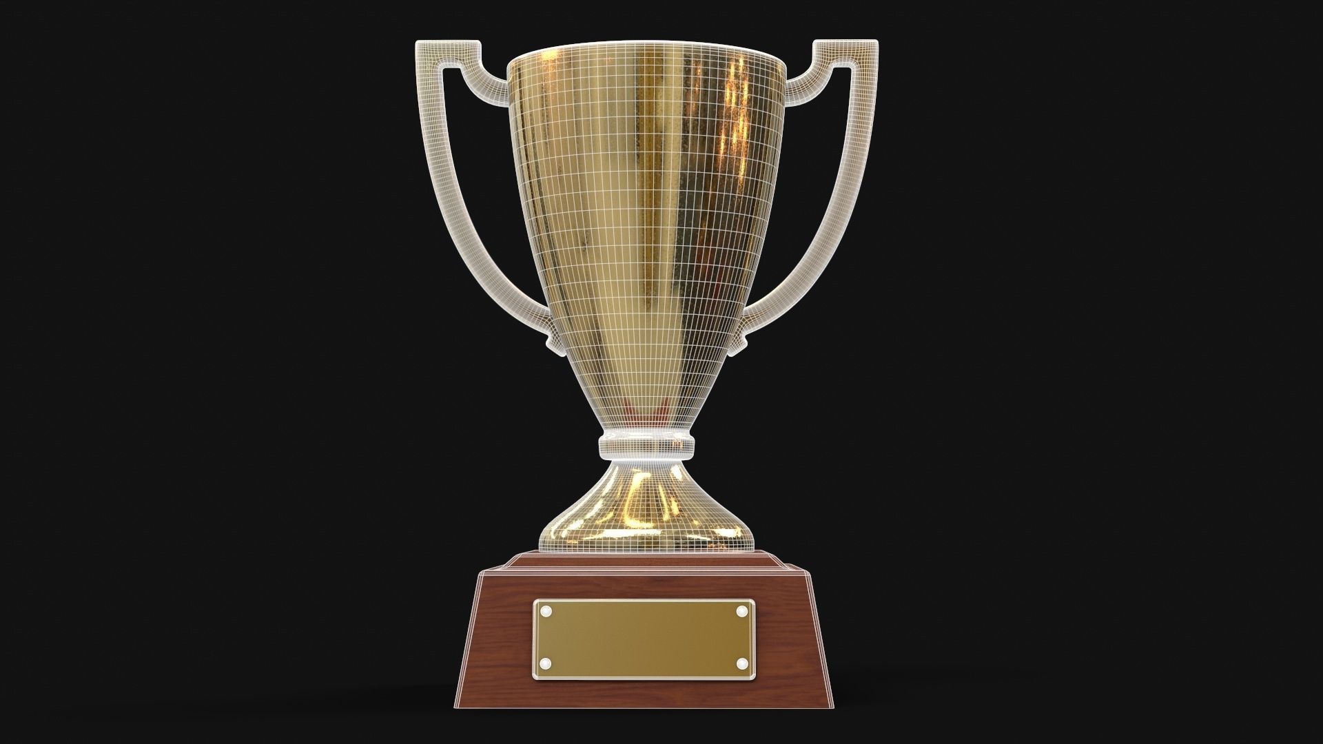 Gold Trophy 2 Low-poly 3D model_15