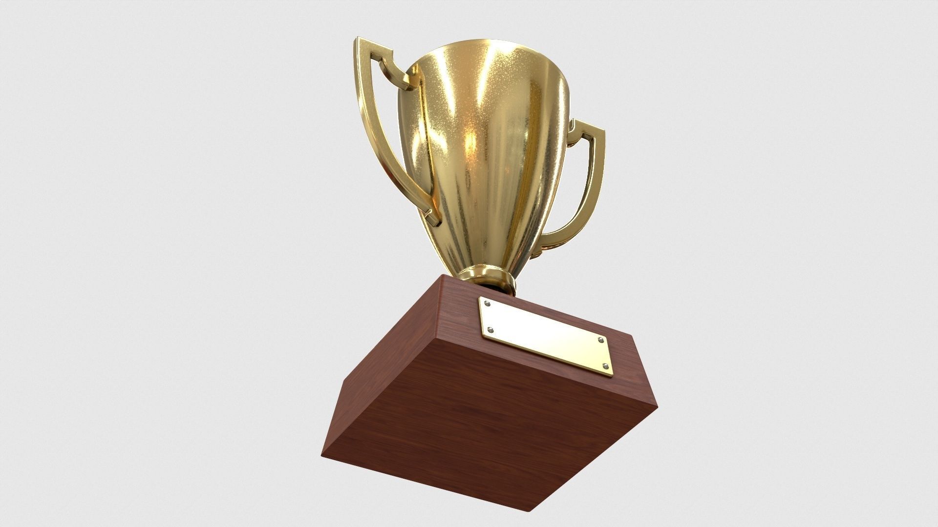 Gold Trophy 2 Low-poly 3D model_7