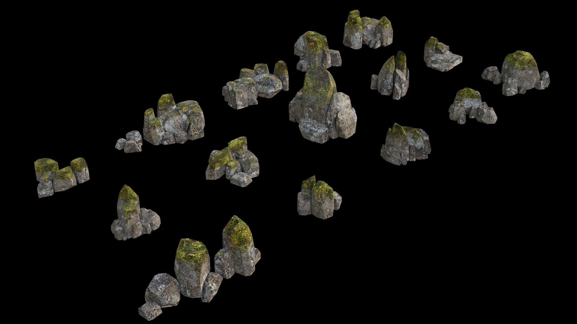 PBR Rocks Pack 03 Low-poly 3D model_17
