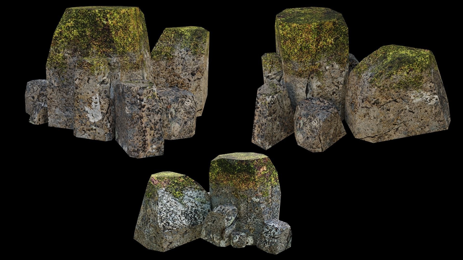 PBR Rocks Pack 03 Low-poly 3D model_5