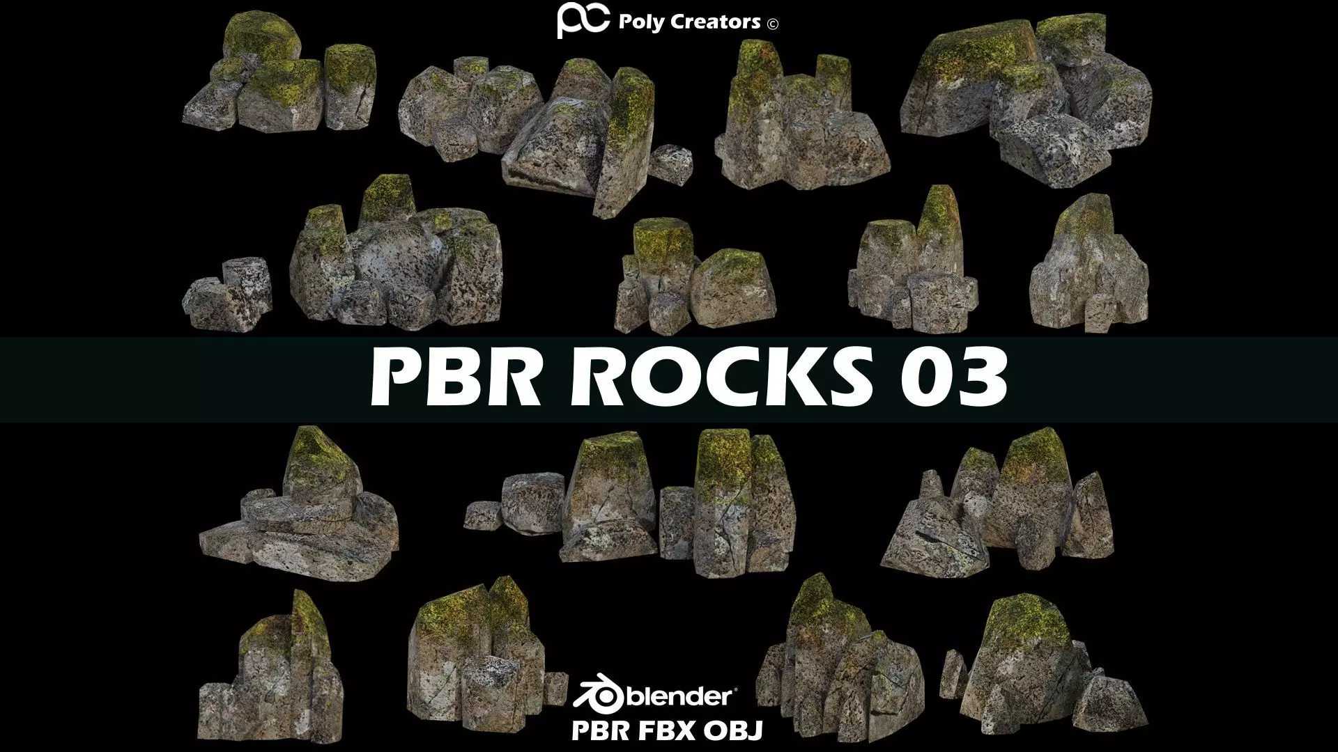 PBR Rocks Pack 03 Low-poly 3D model_0