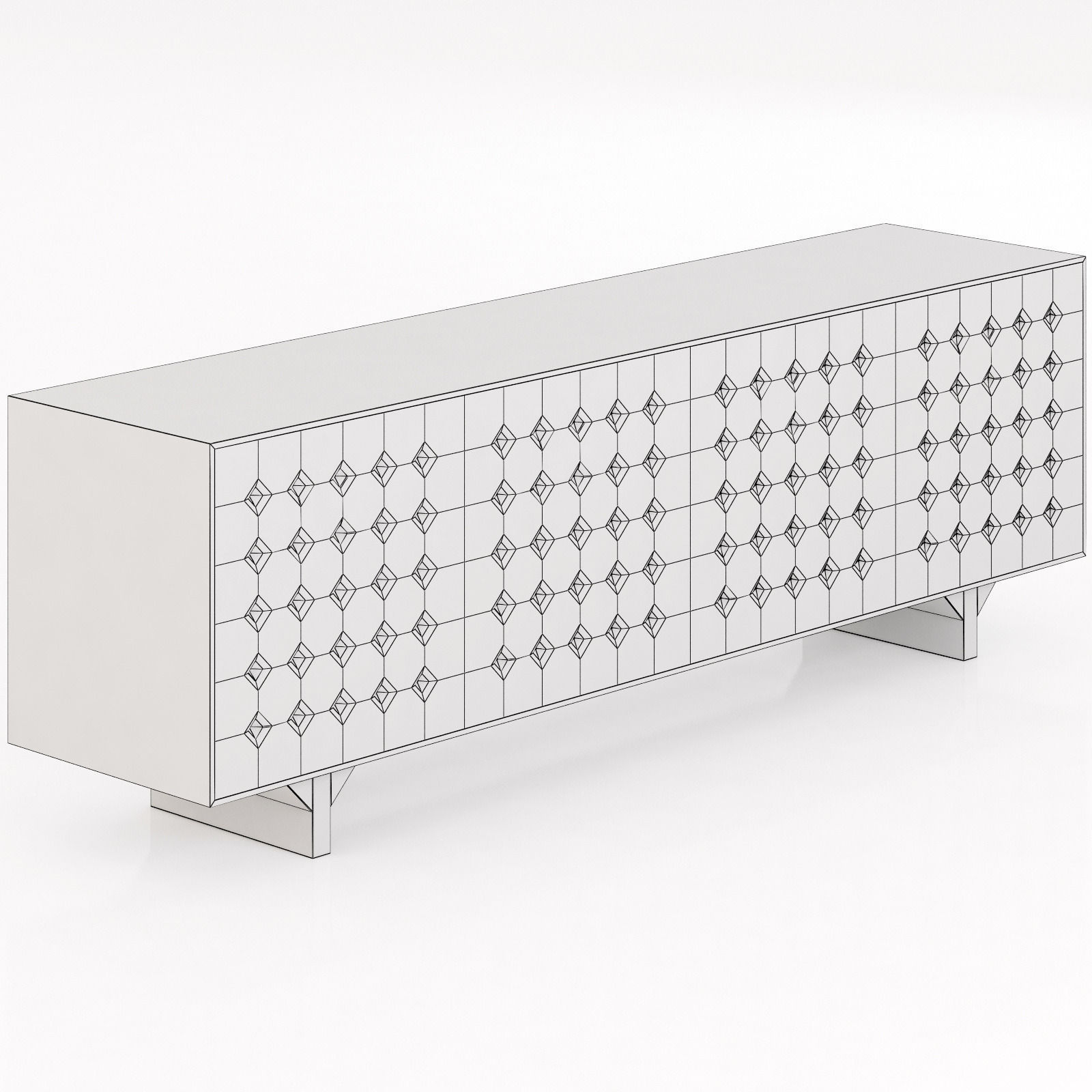 Roshe Bobois pattern sideboard 3D model_7