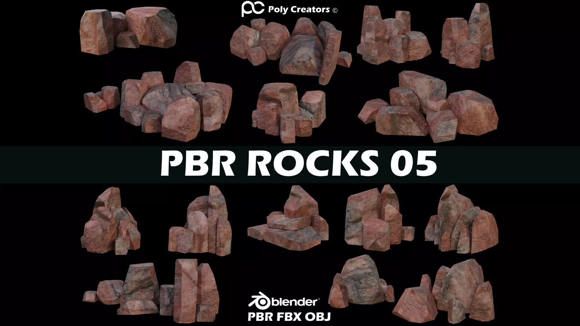 This PBR Rocks Pack 05 Low-poly 3D model_0