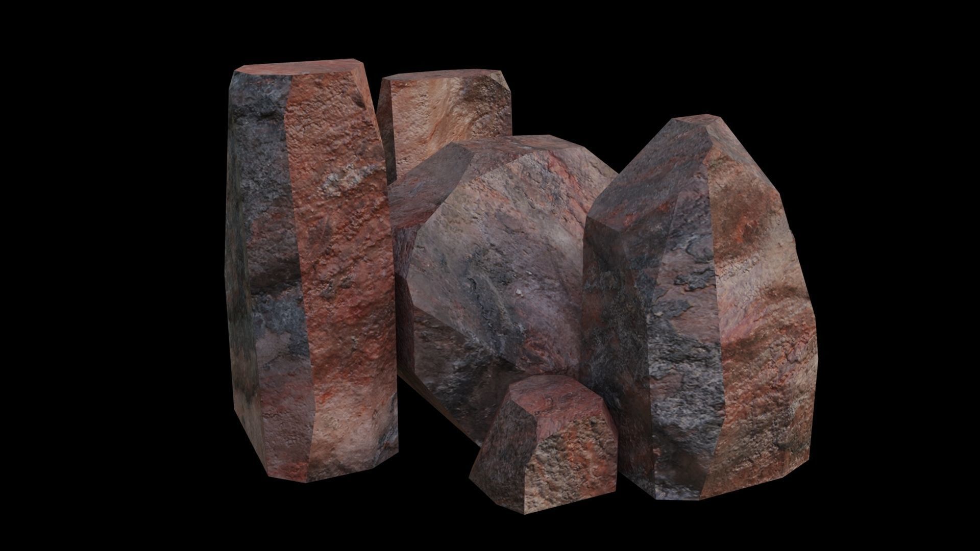 This PBR Rocks Pack 05 Low-poly 3D model_10