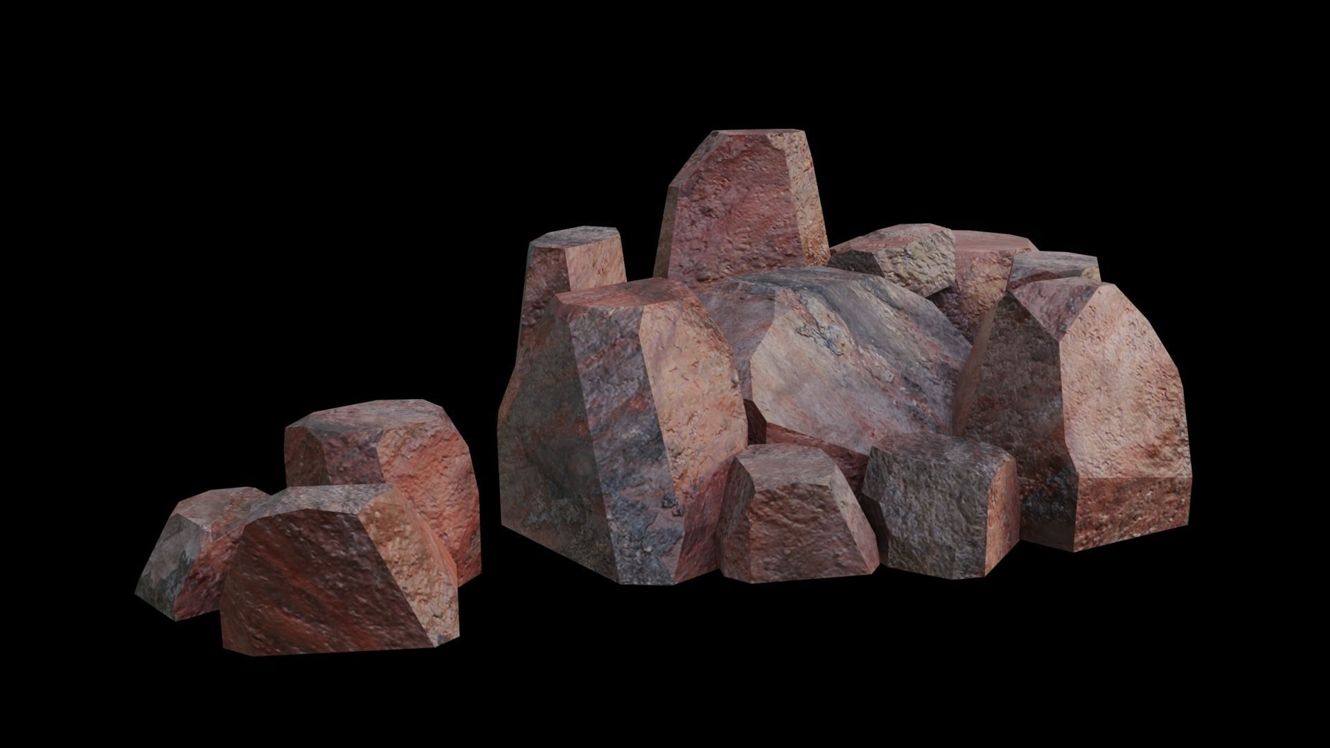 This PBR Rocks Pack 05 Low-poly 3D model_4