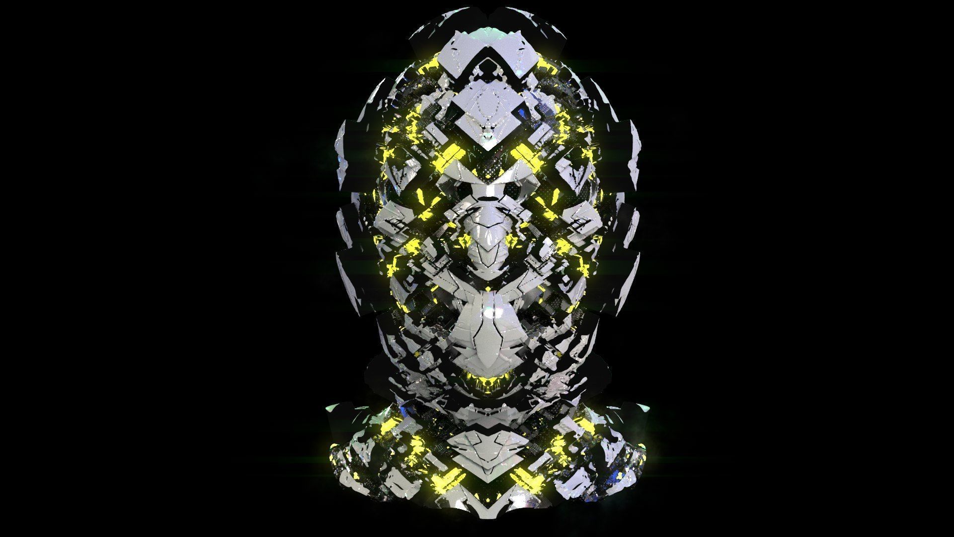 Sci-Fi Helmet Space Astronaut Character Robot 50 3D model_2