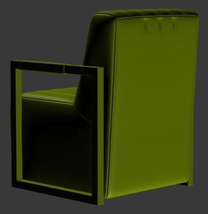 Armchair leather lounge chair Low-poly 3D model_12