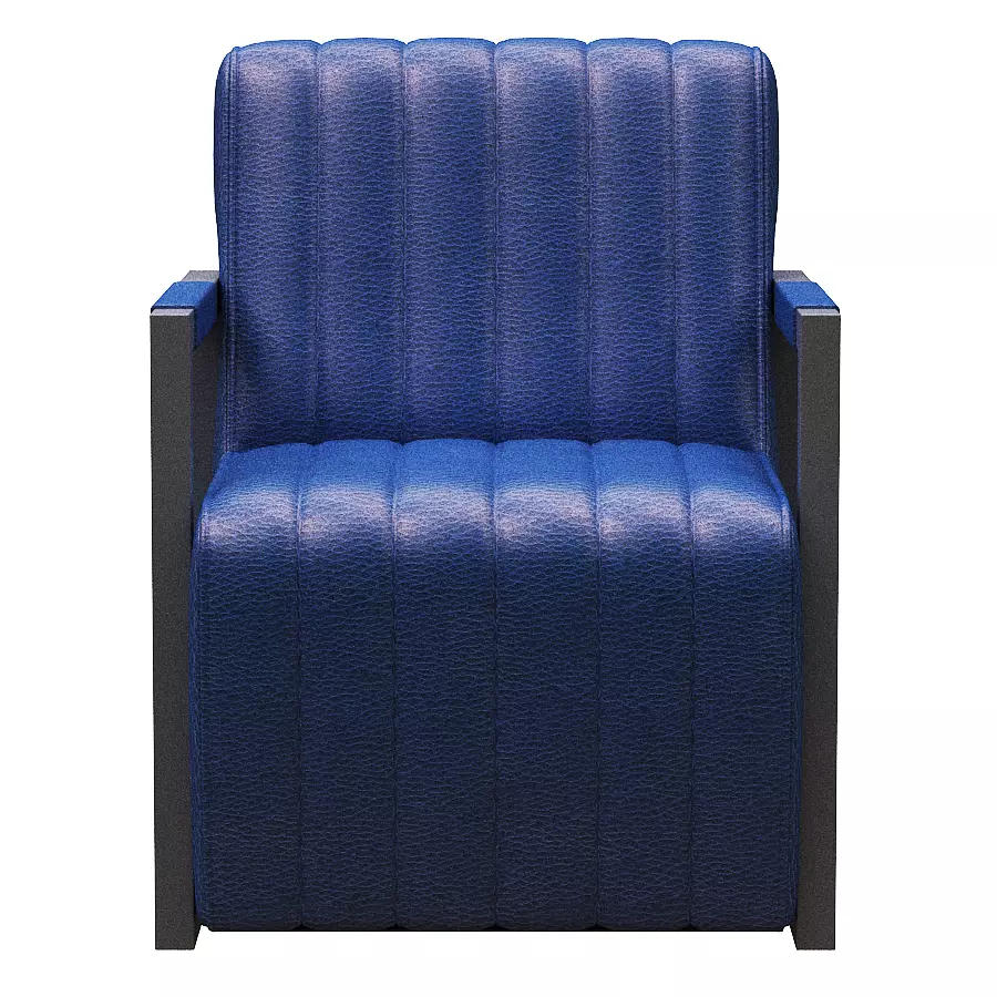 Armchair leather lounge chair Low-poly 3D model_0