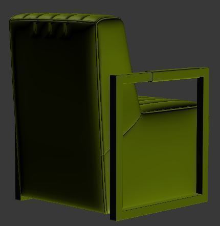 Armchair leather lounge chair Low-poly 3D model_10