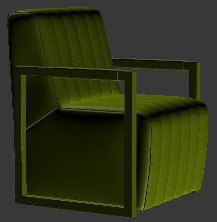 Armchair leather lounge chair Low-poly 3D model_8