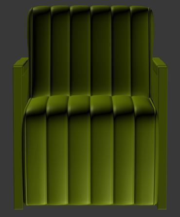 Armchair leather lounge chair Low-poly 3D model_6