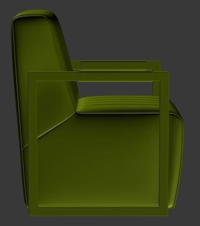 Armchair leather lounge chair Low-poly 3D model_9