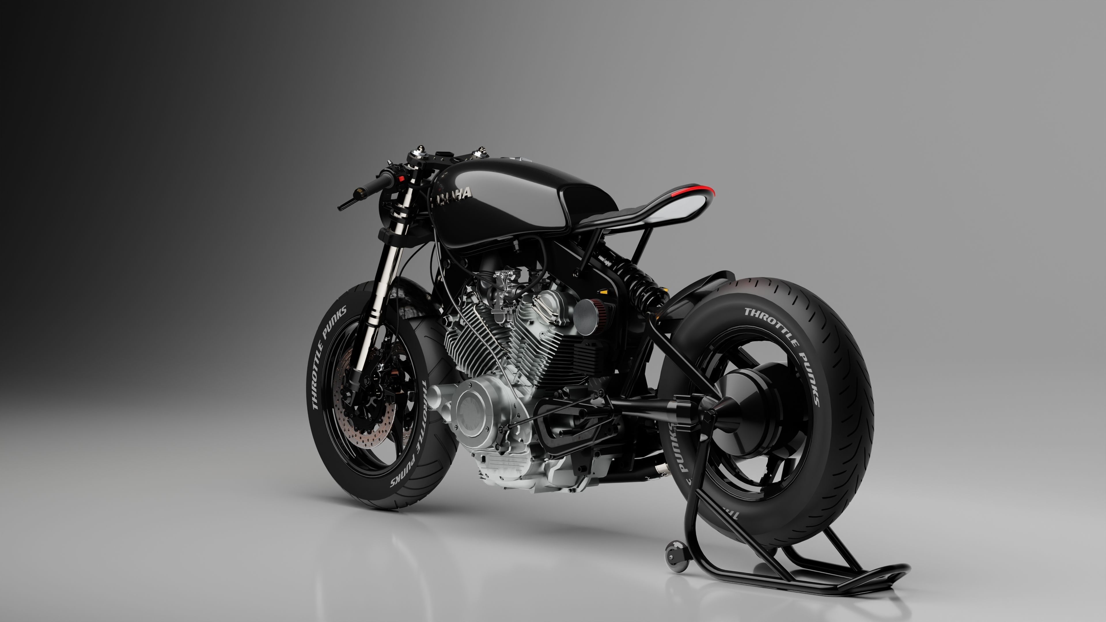 Yamaha XV 750 SE Cafe racer - custom motorcycle 3D model_5