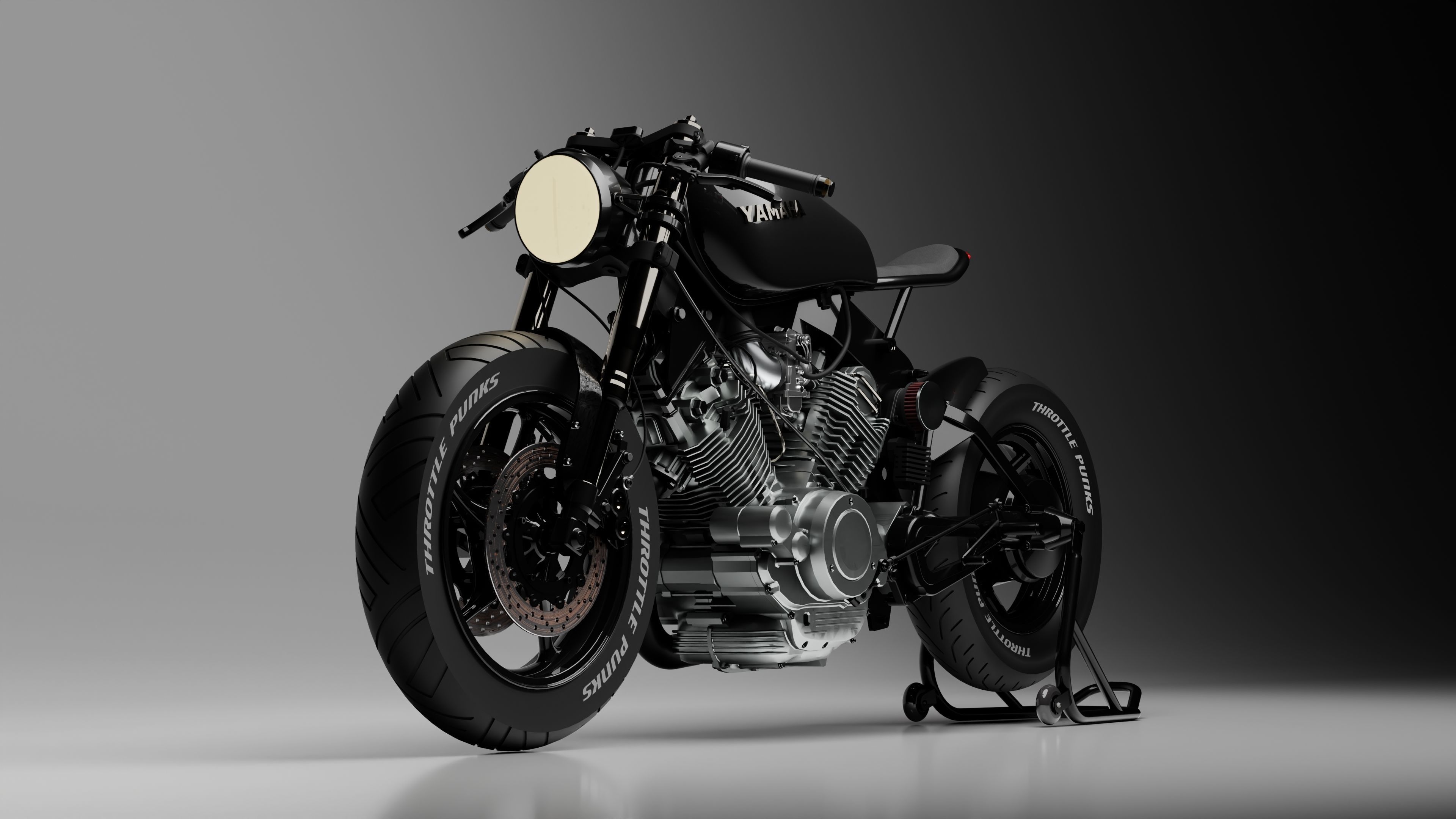Yamaha XV 750 SE Cafe racer - custom motorcycle 3D model_1
