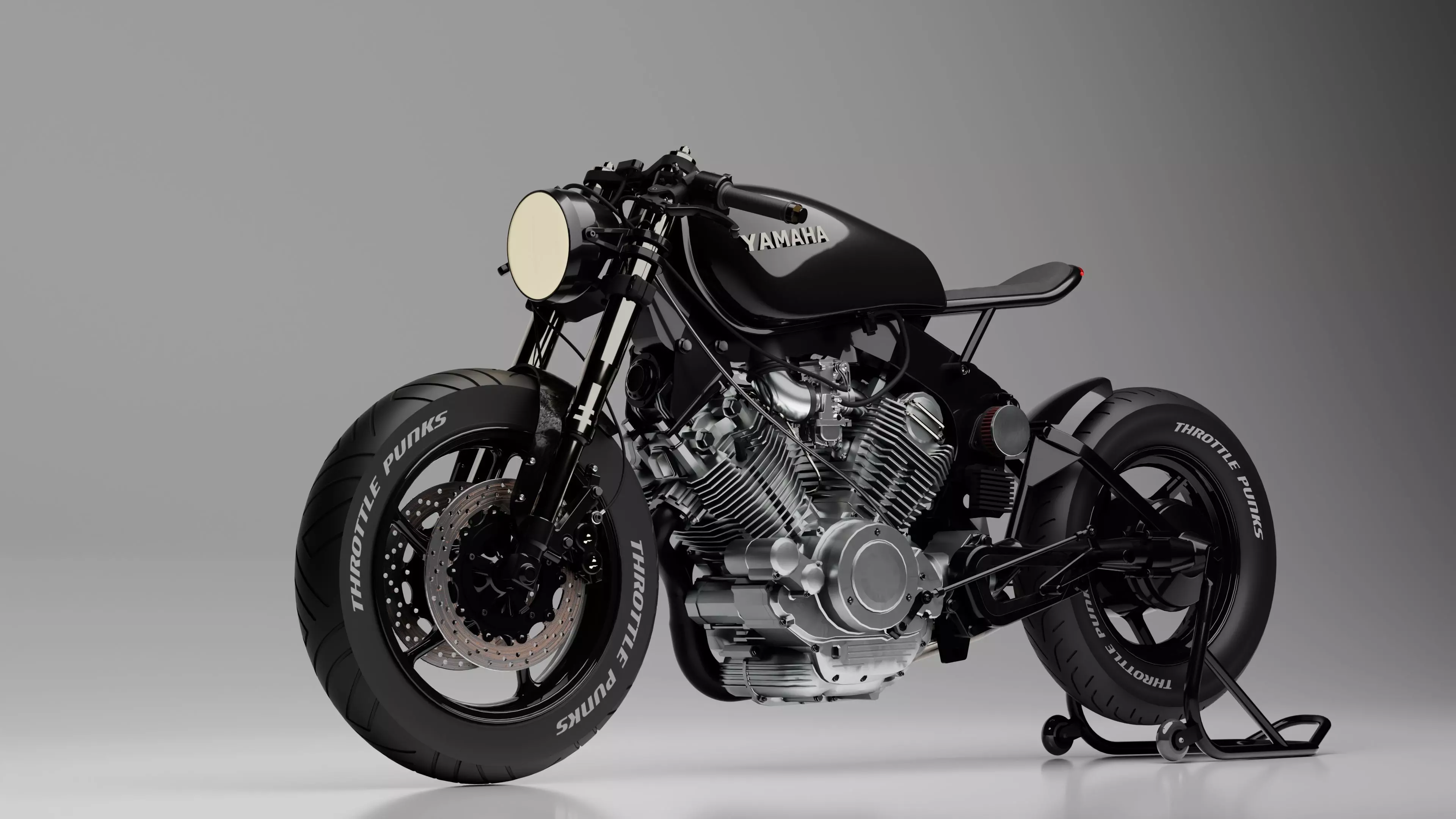 Yamaha XV 750 SE Cafe racer - custom motorcycle 3D model_0