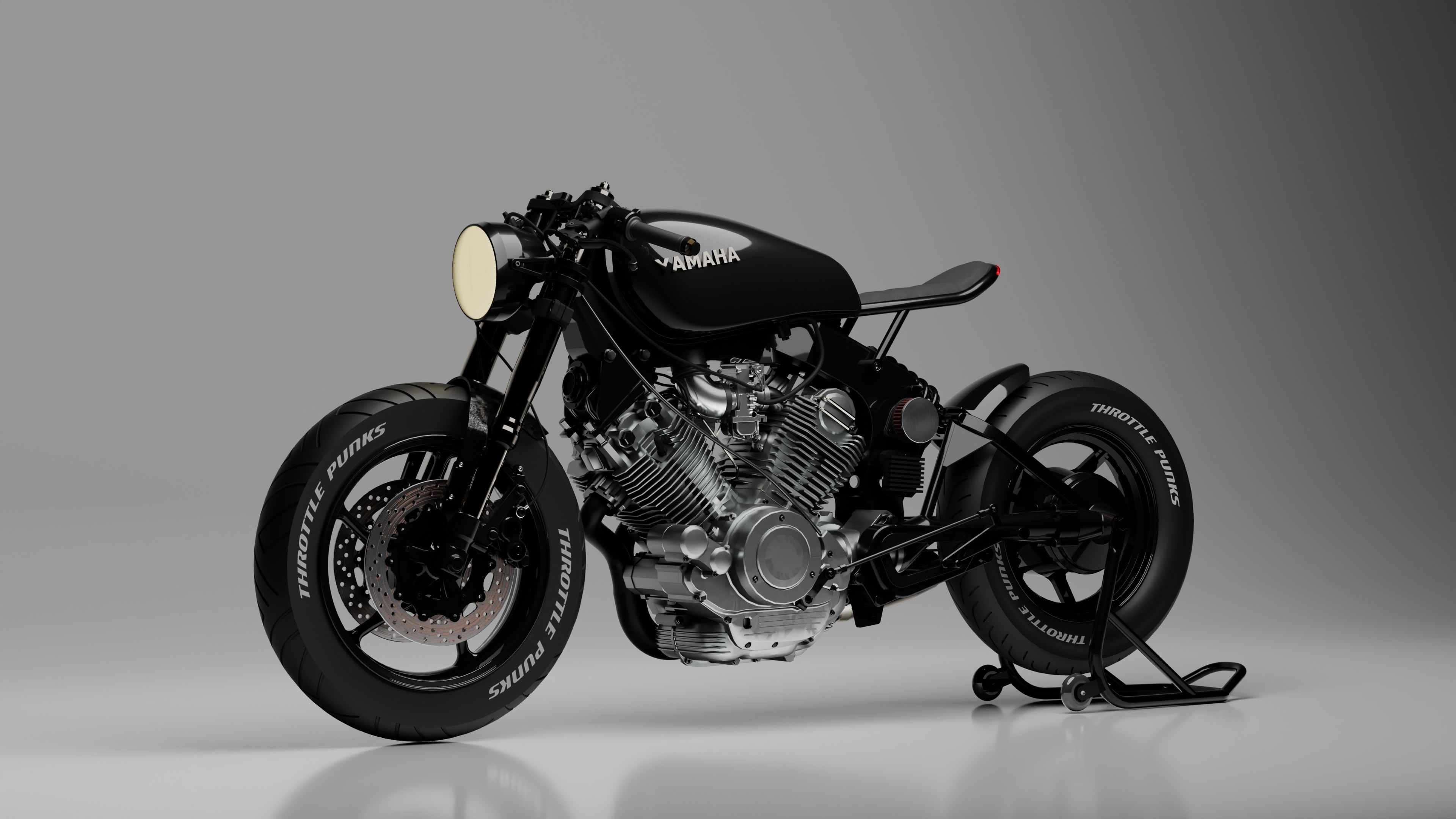 Yamaha XV 750 SE Cafe racer - custom motorcycle 3D model_2