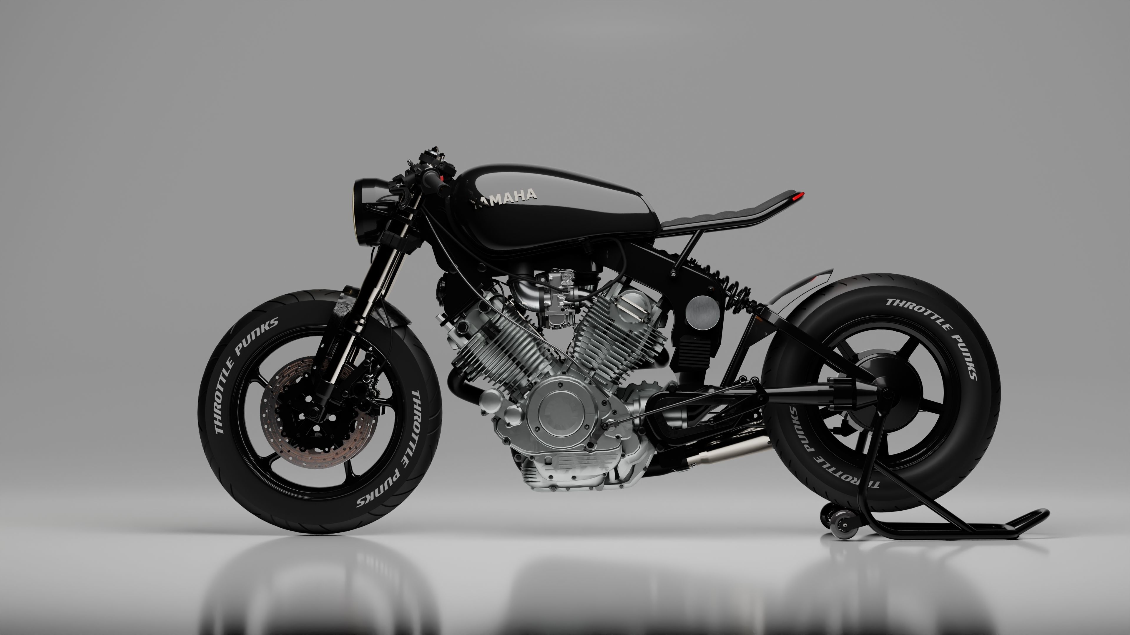 Yamaha XV 750 SE Cafe racer - custom motorcycle 3D model_3