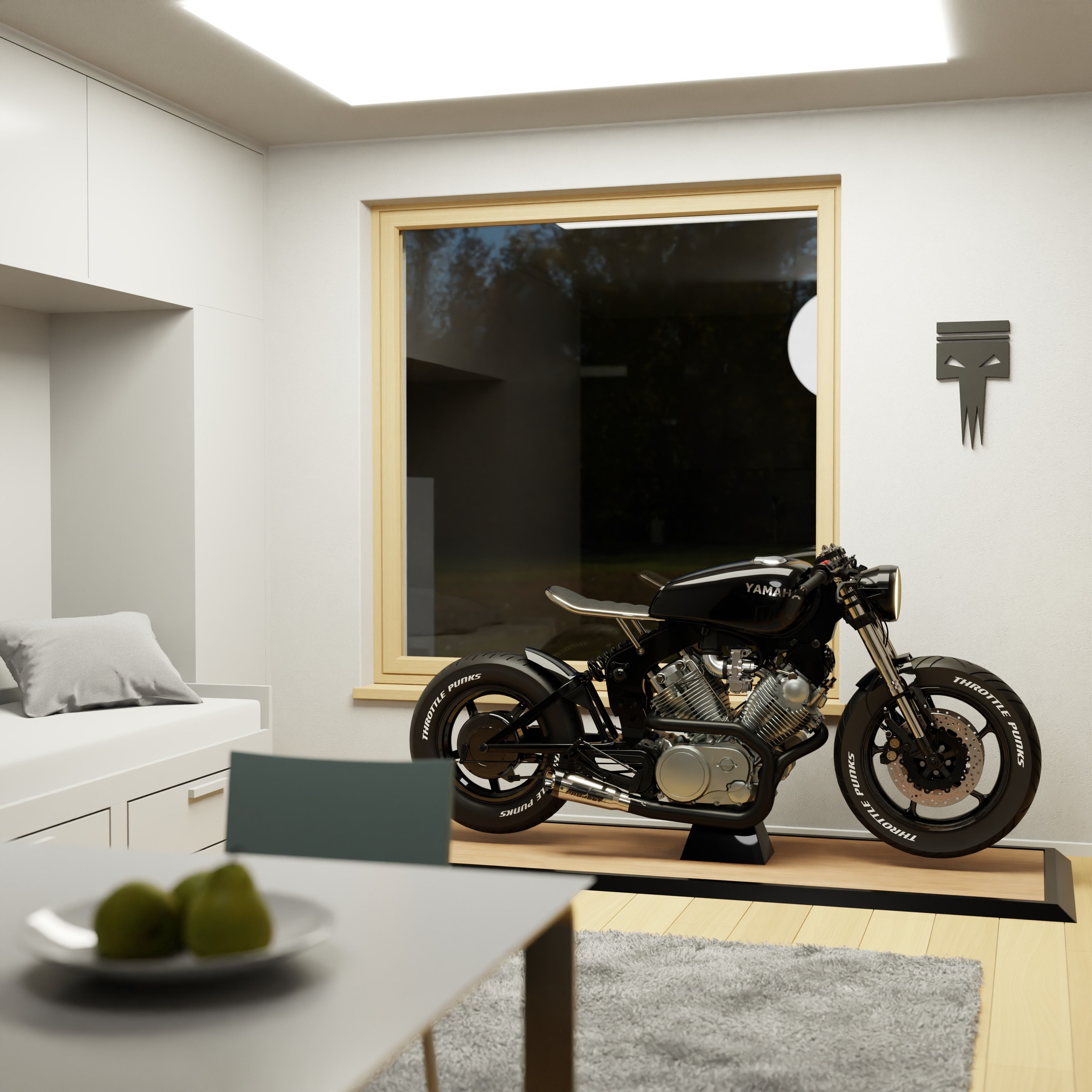 Yamaha XV 750 SE Cafe racer - custom motorcycle 3D model_6