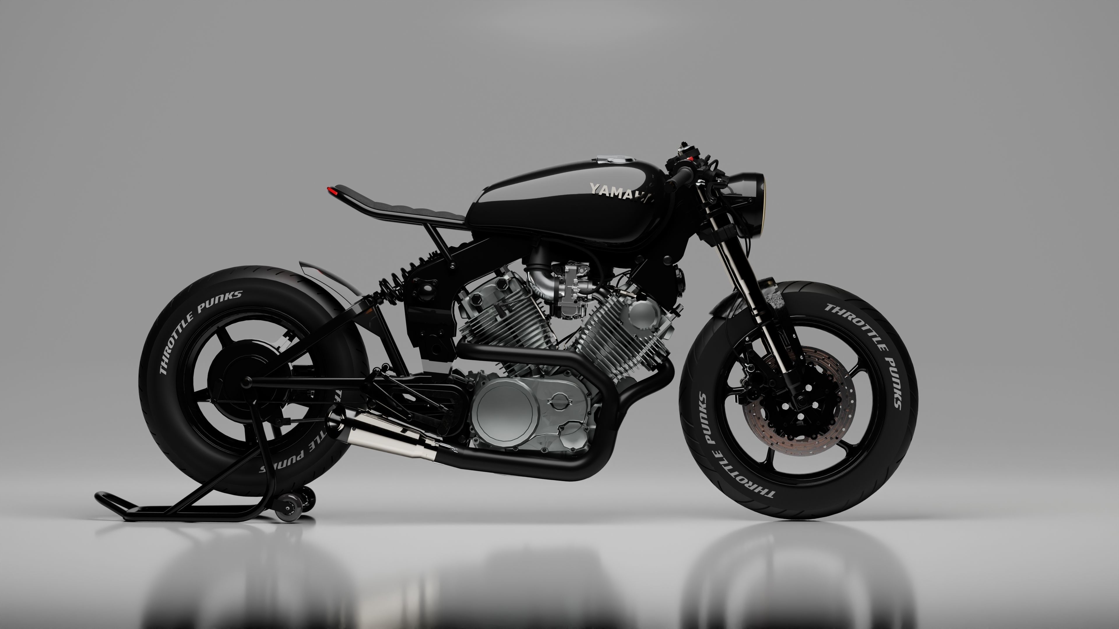 Yamaha XV 750 SE Cafe racer - custom motorcycle 3D model_4