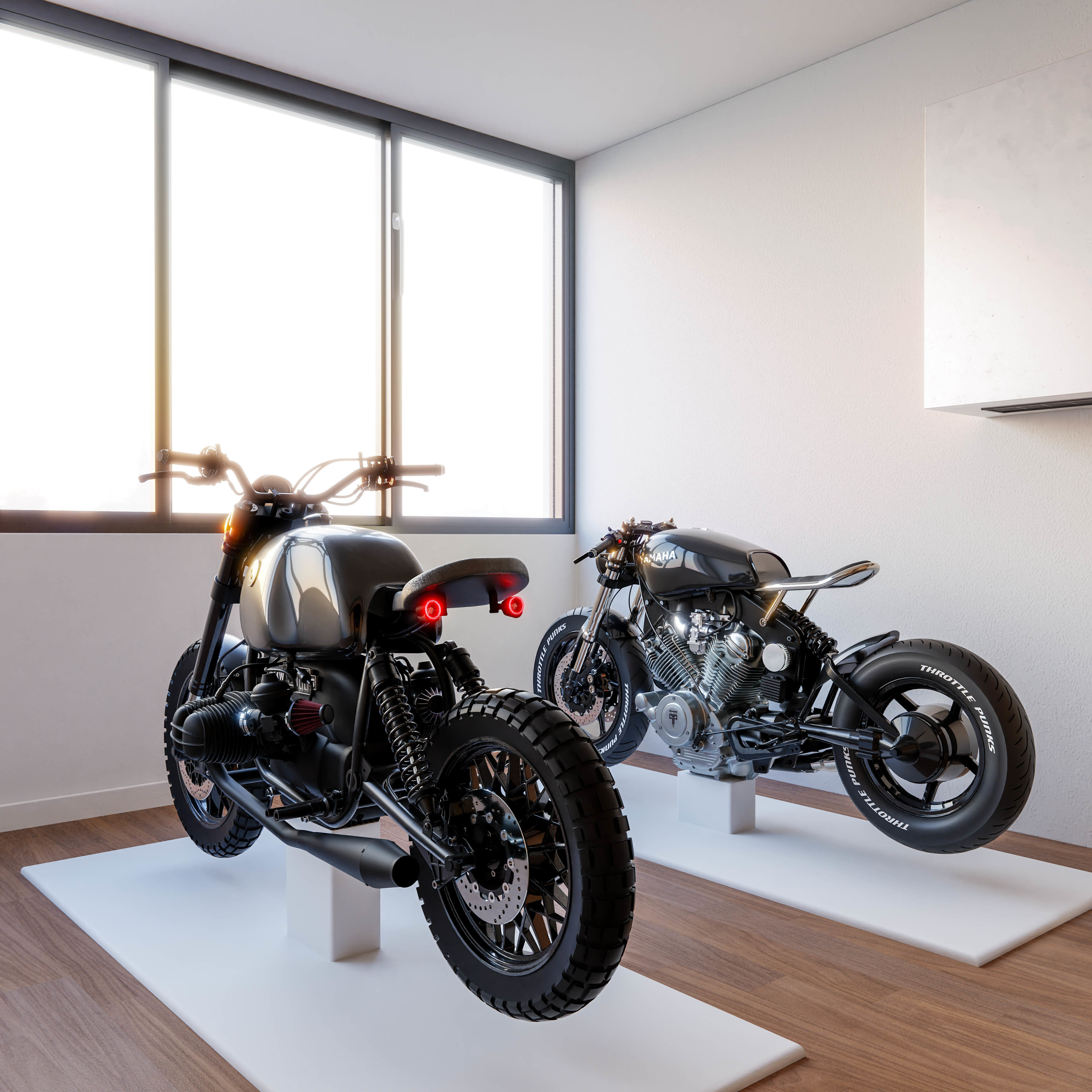 Yamaha XV 750 SE Cafe racer - custom motorcycle 3D model_7