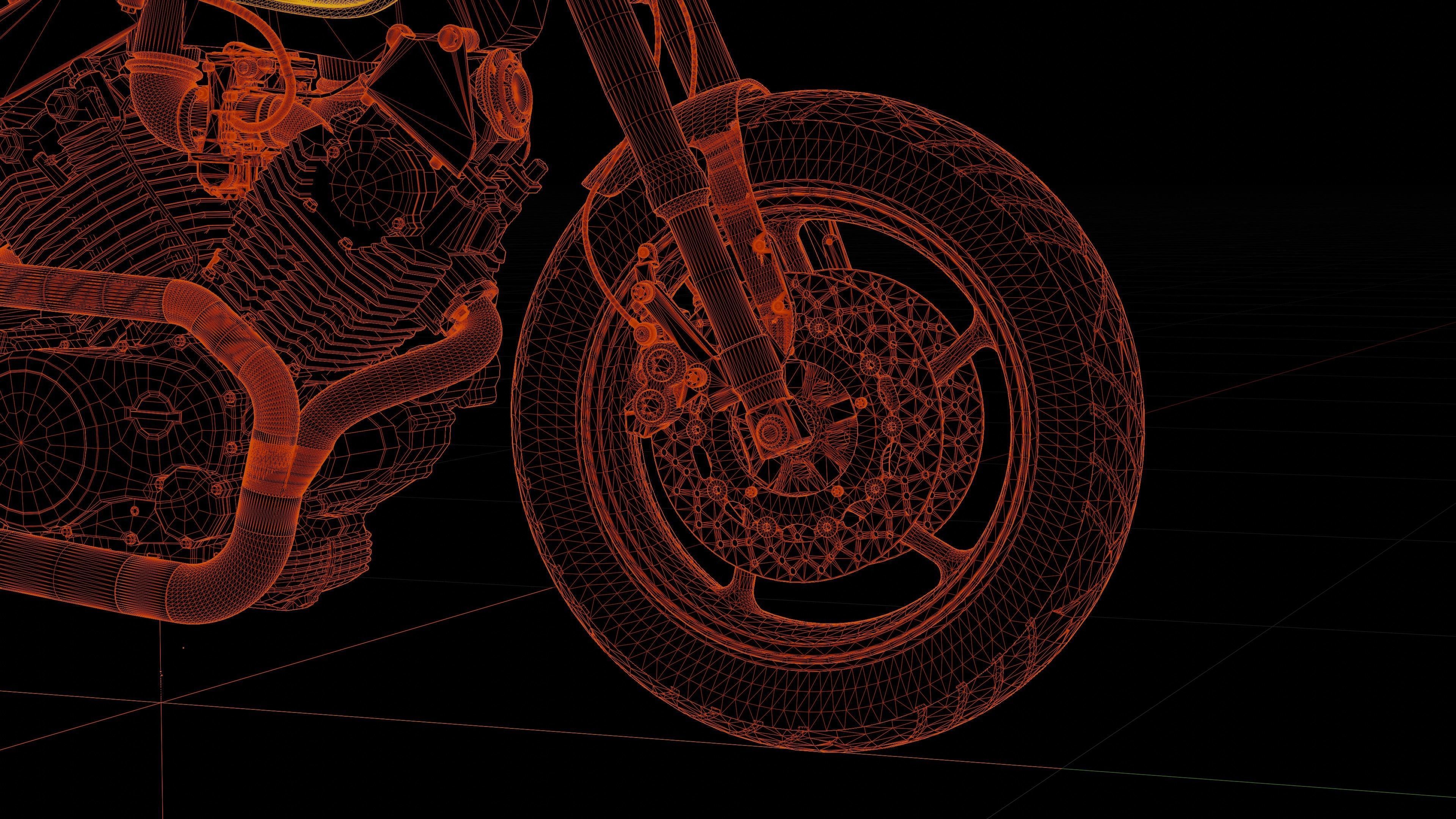 Yamaha XV 750 SE Cafe racer - custom motorcycle 3D model_10