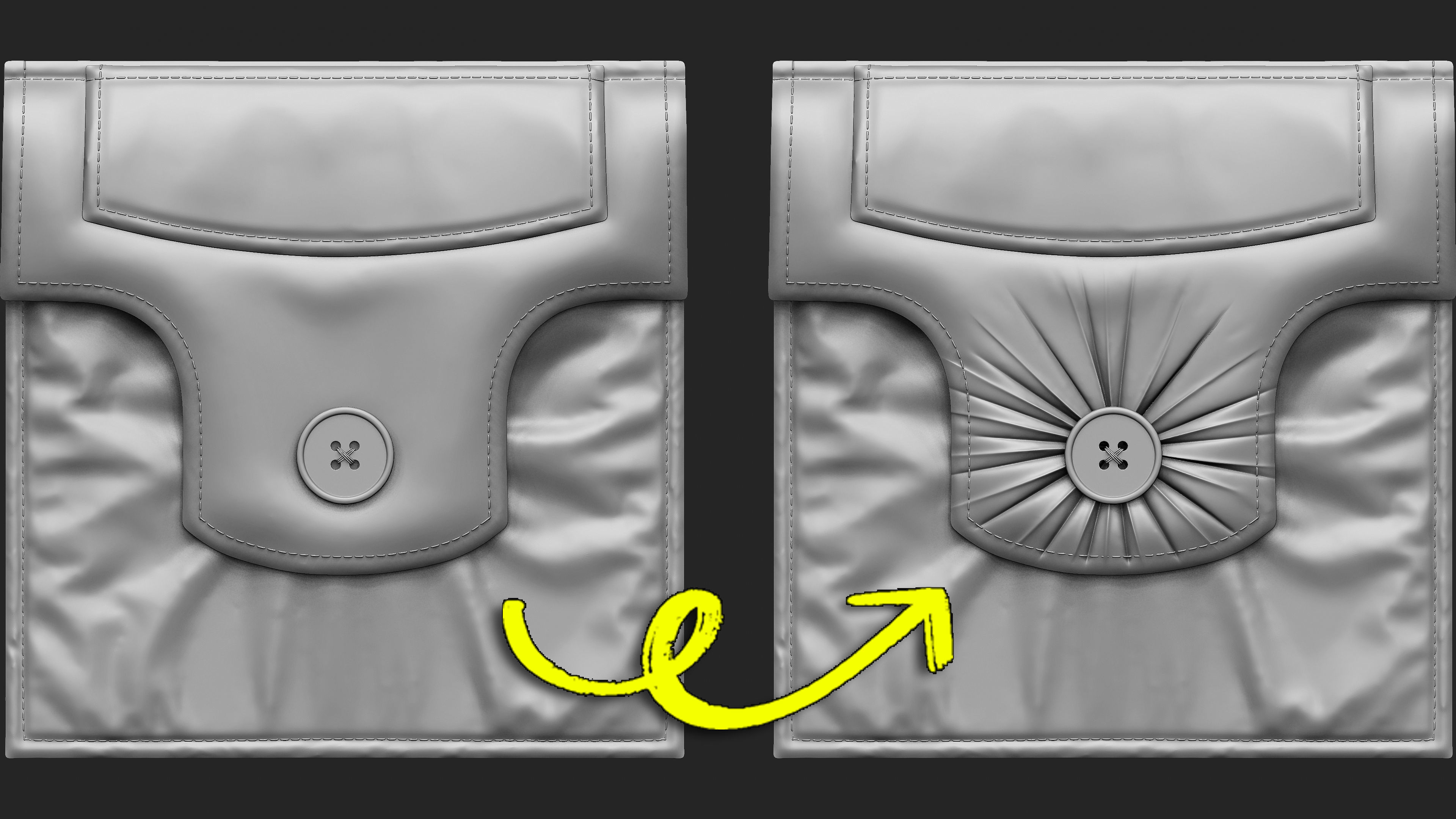 40 Cloth Details Button Hole Brushes Alpha Vol01  Video Tutorial 3D model_5
