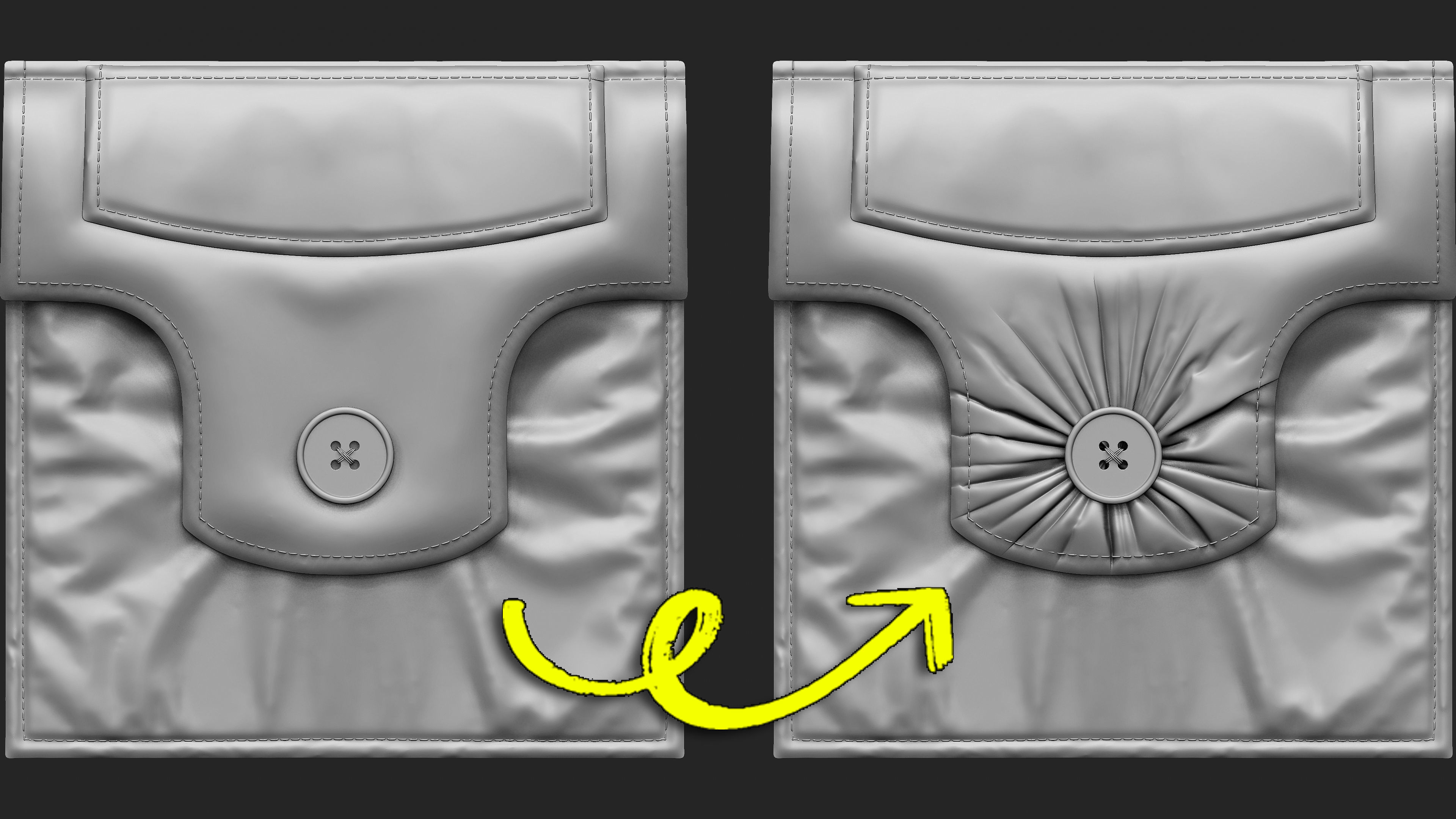 40 Cloth Details Button Hole Brushes Alpha Vol01  Video Tutorial 3D model_13
