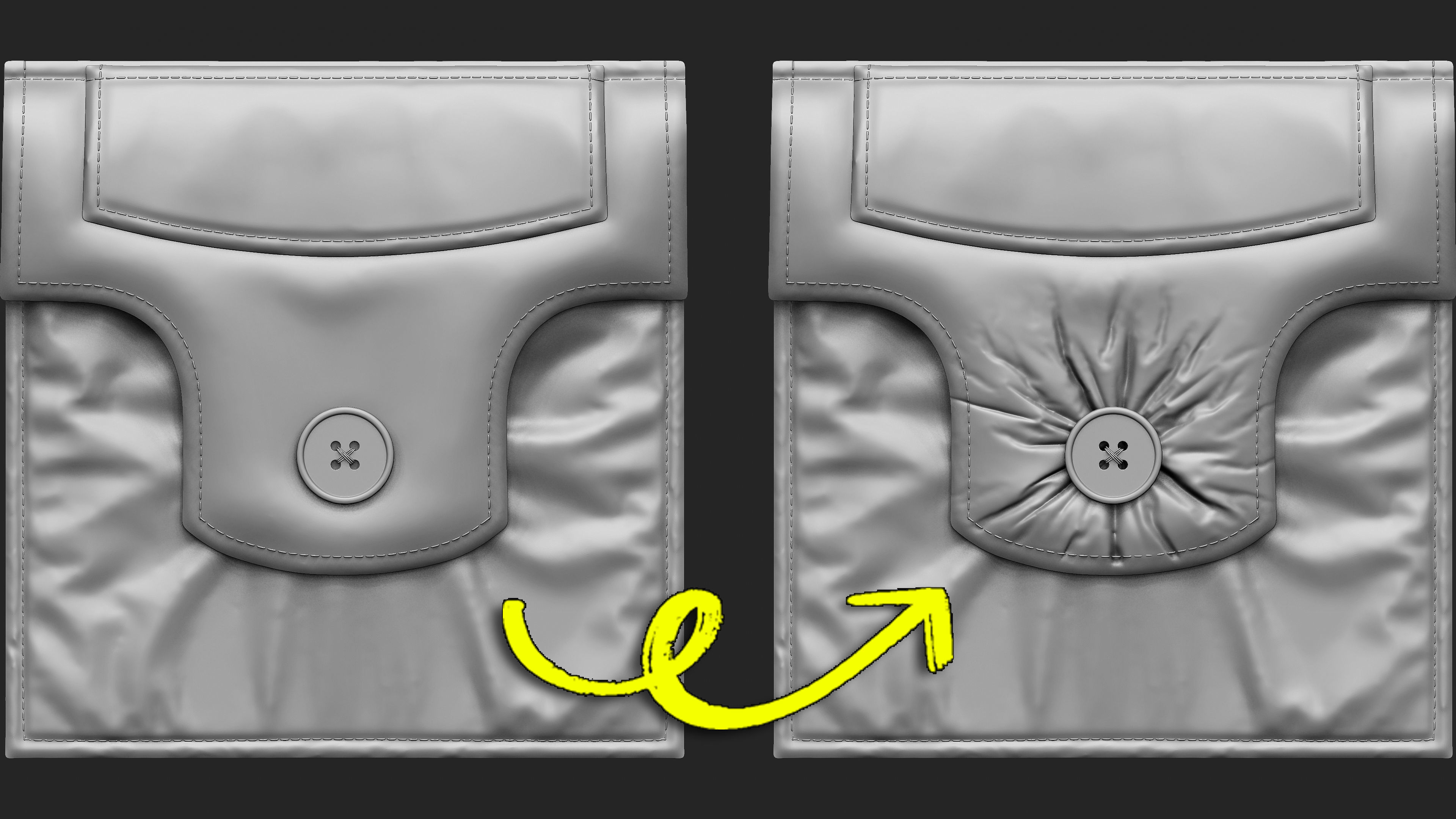 40 Cloth Details Button Hole Brushes Alpha Vol01  Video Tutorial 3D model_3