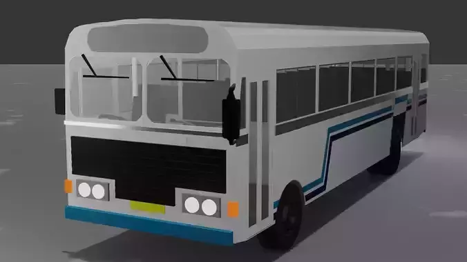 Lowpoly Leyland Bus with Interior Low-Poly 3D model Low-poly 3D model