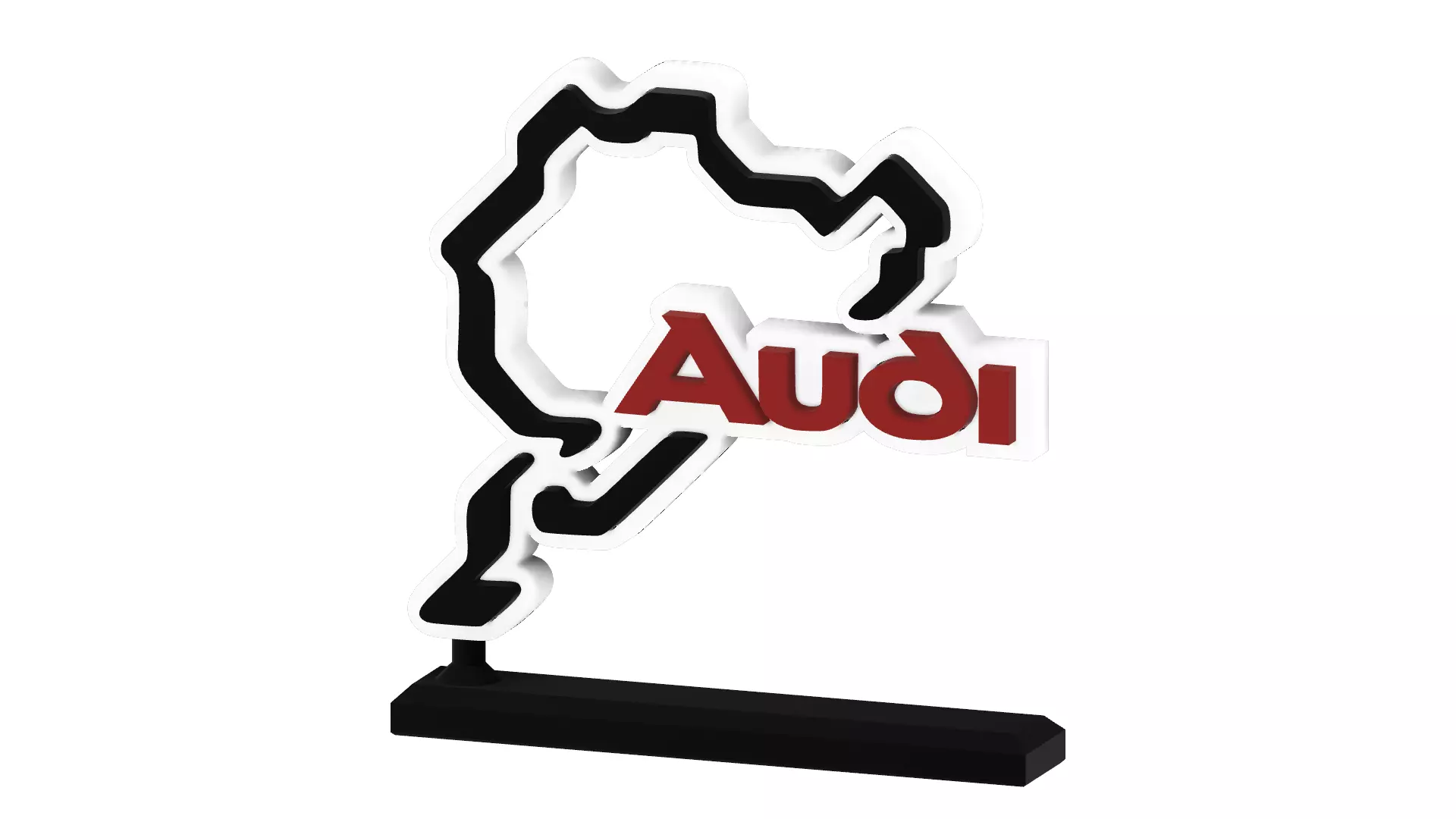 Nurburgring Stand with Logo Audi 3D print model
