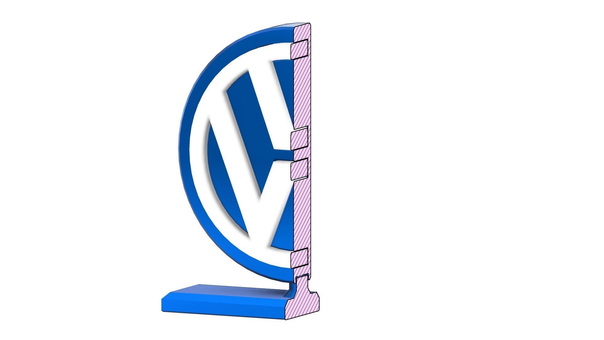 Volkswagen Stand Logo 3D print model_1