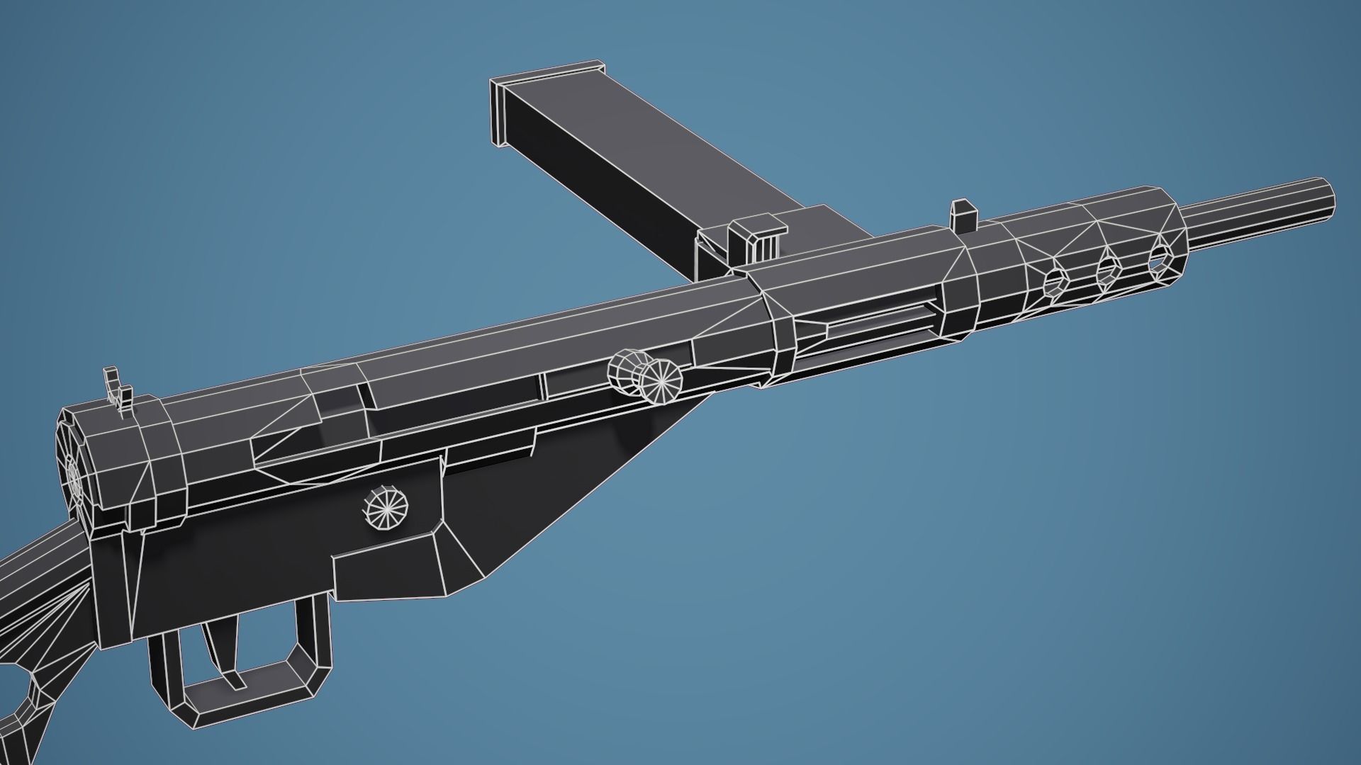 Stylized Sten SMG - Low Poly Mobile Ready Low-poly 3D model_12