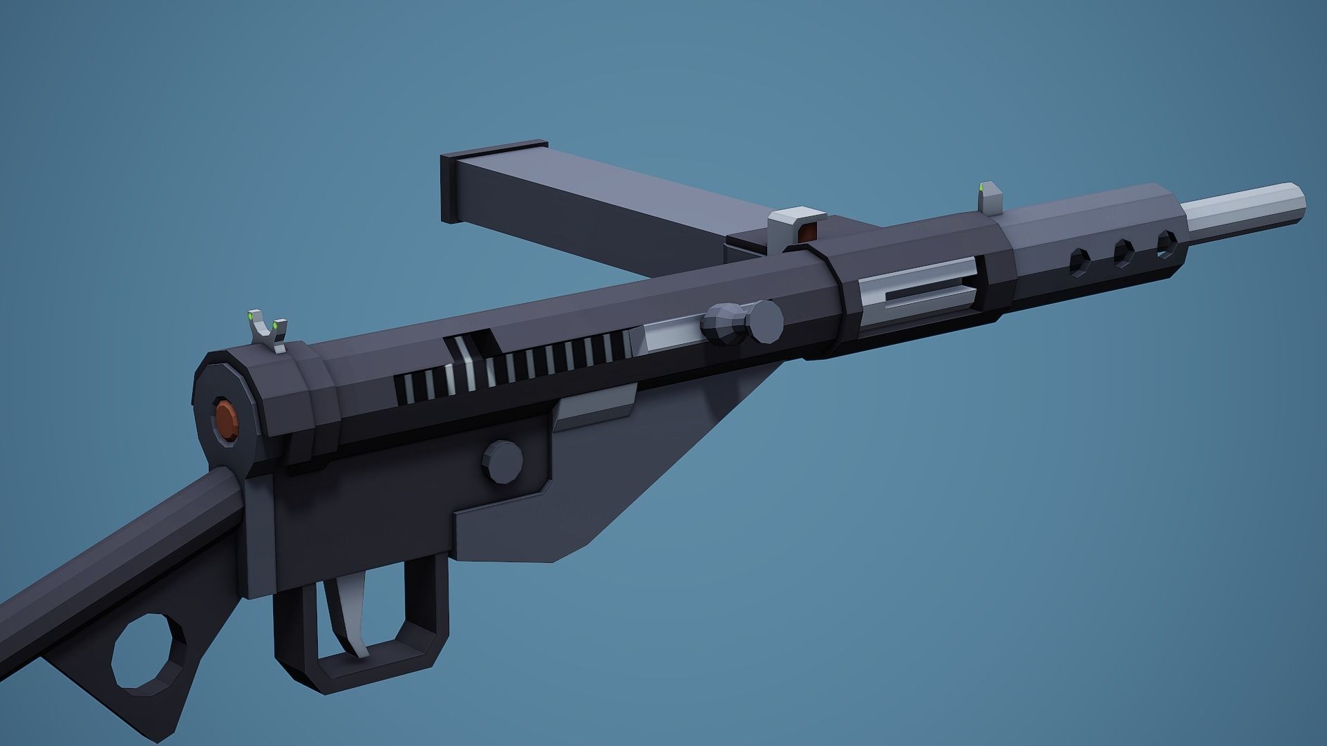 Stylized Sten SMG - Low Poly Mobile Ready Low-poly 3D model_4