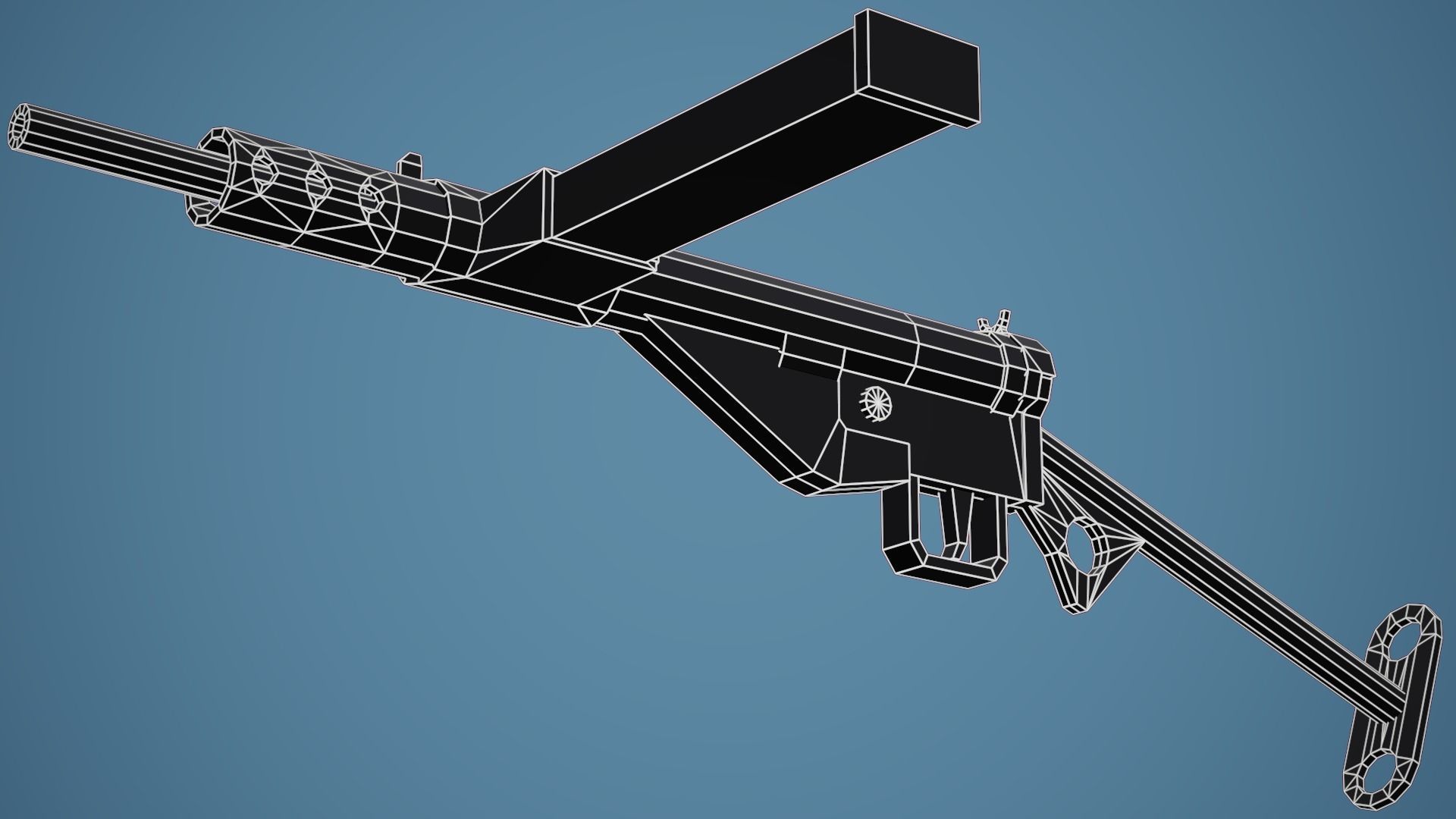 Stylized Sten SMG - Low Poly Mobile Ready Low-poly 3D model_10