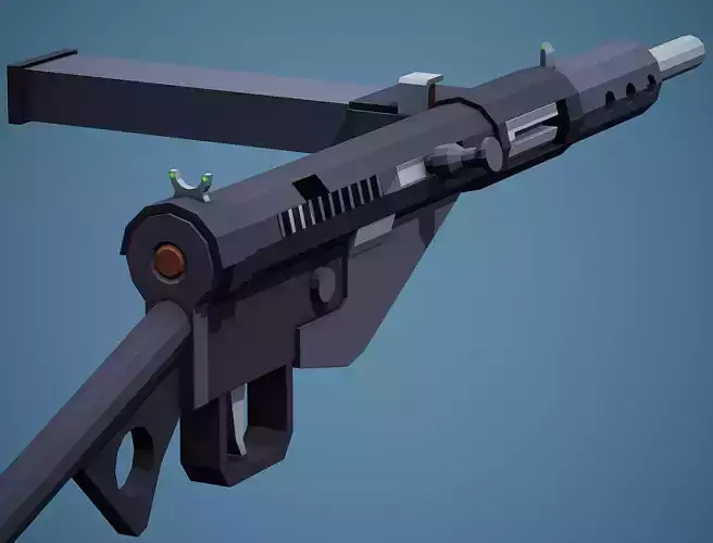 Stylized Sten SMG - Low Poly Mobile Ready Low-poly 3D model