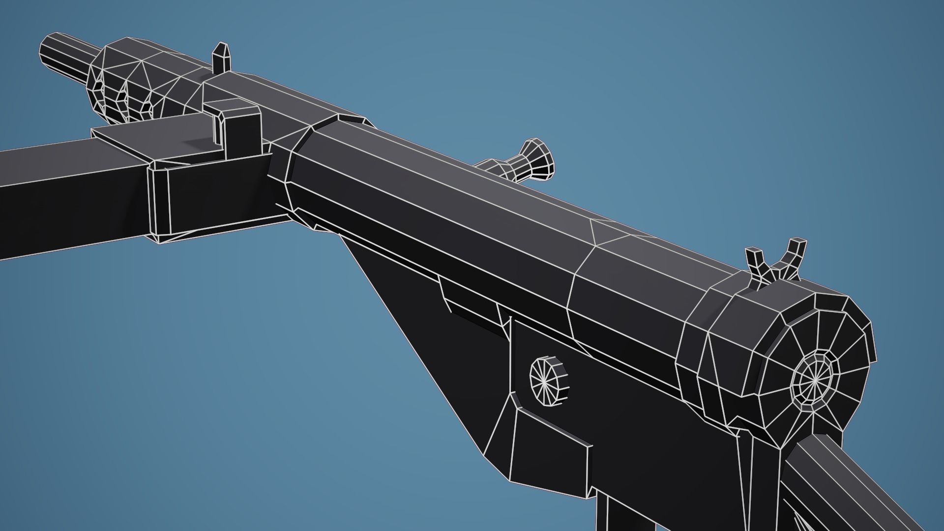 Stylized Sten SMG - Low Poly Mobile Ready Low-poly 3D model_11