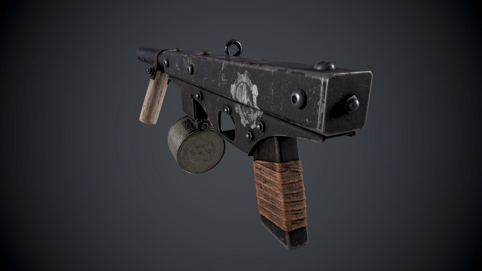post-apocalyptic weapons Low-poly 3D model_3