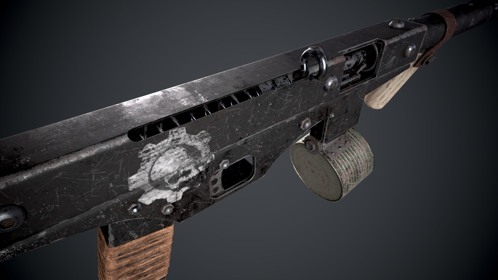 post-apocalyptic weapons Low-poly 3D model_5
