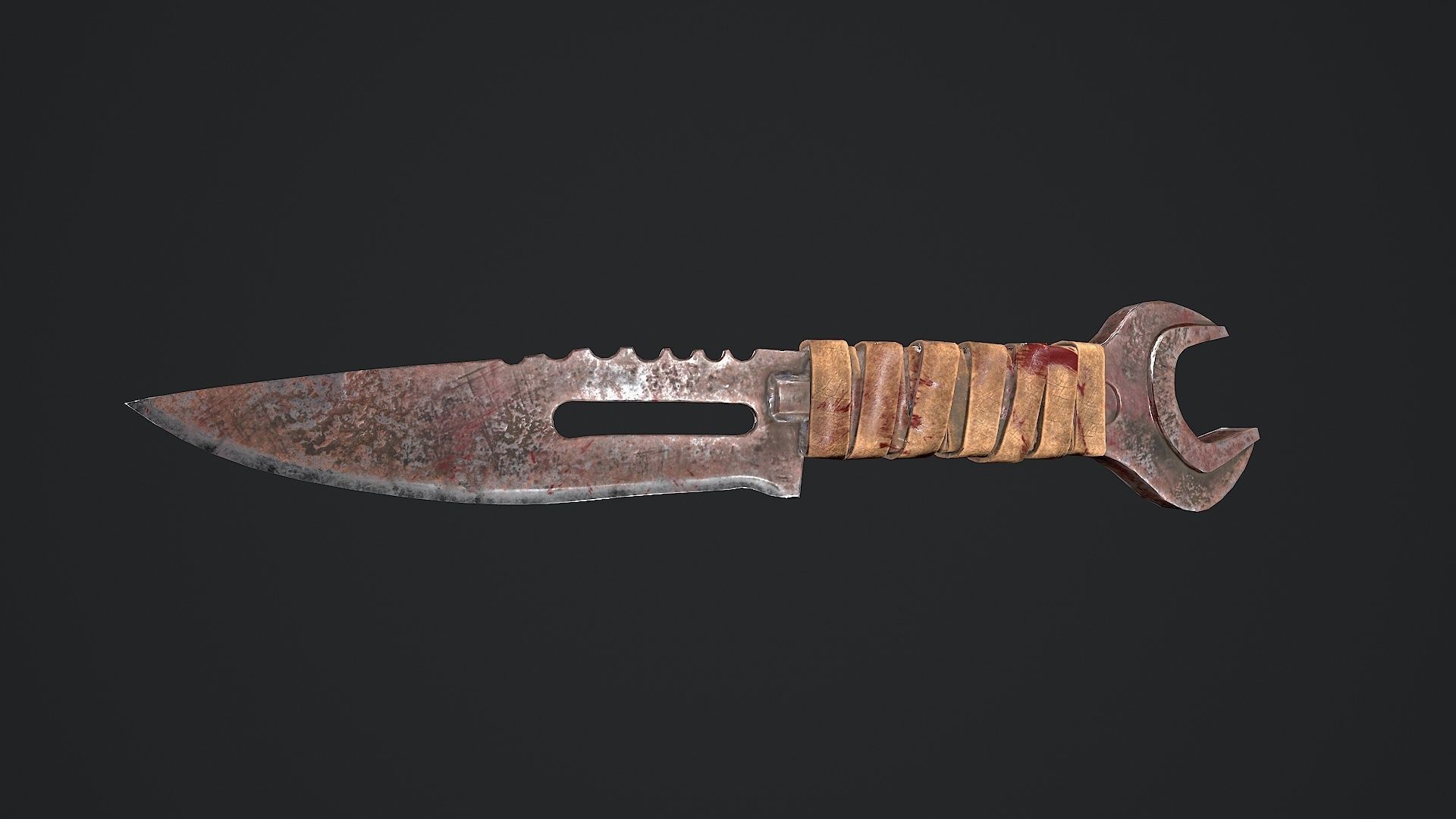 post-apocalyptic weapons Low-poly 3D model_7