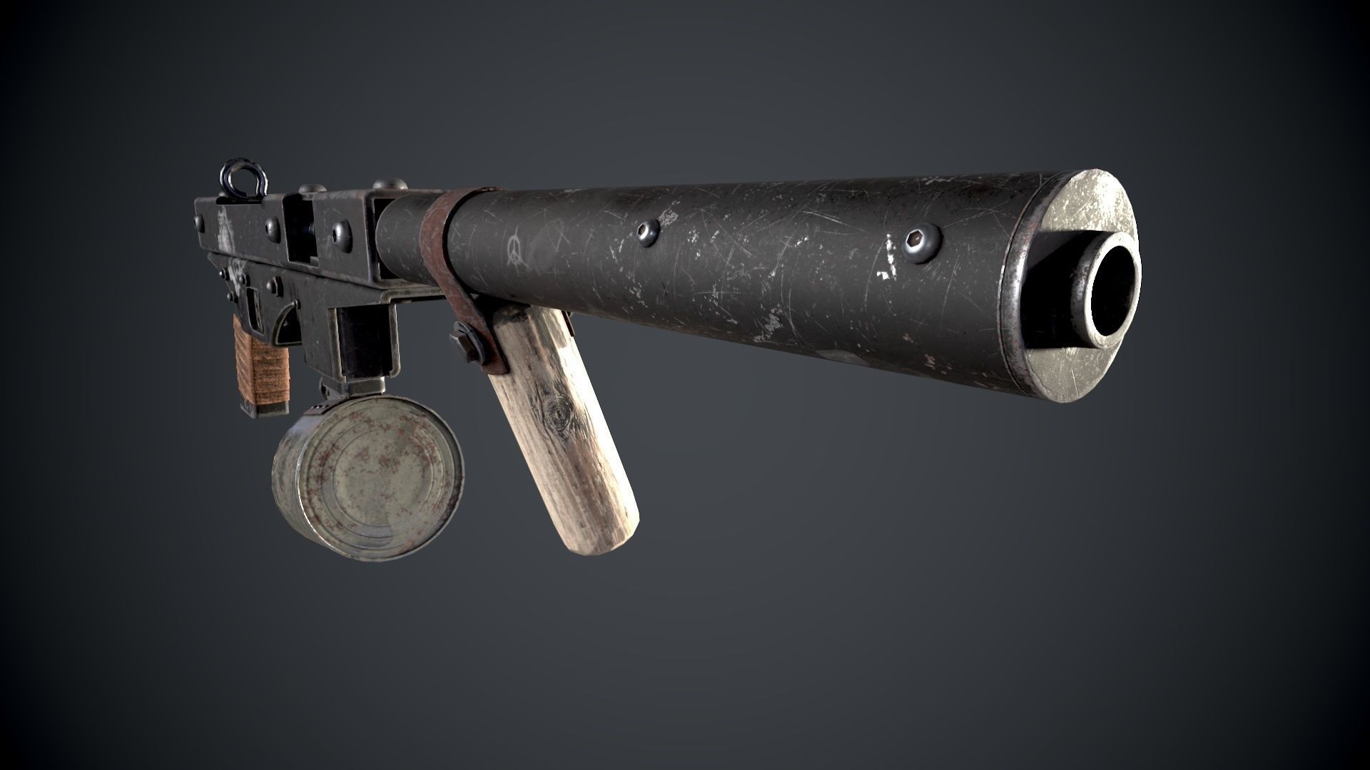 post-apocalyptic weapons Low-poly 3D model_4