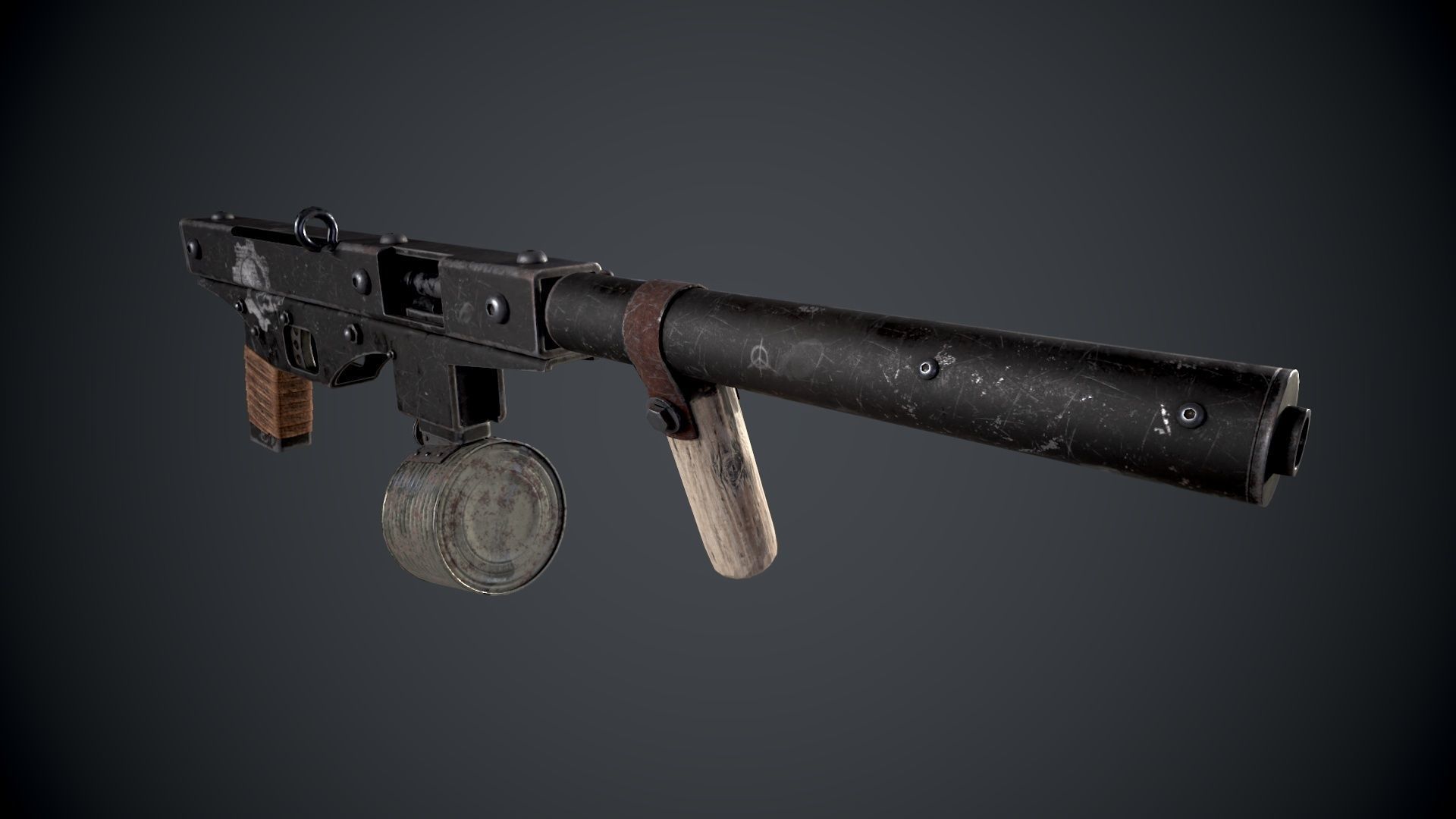 post-apocalyptic weapons Low-poly 3D model_1